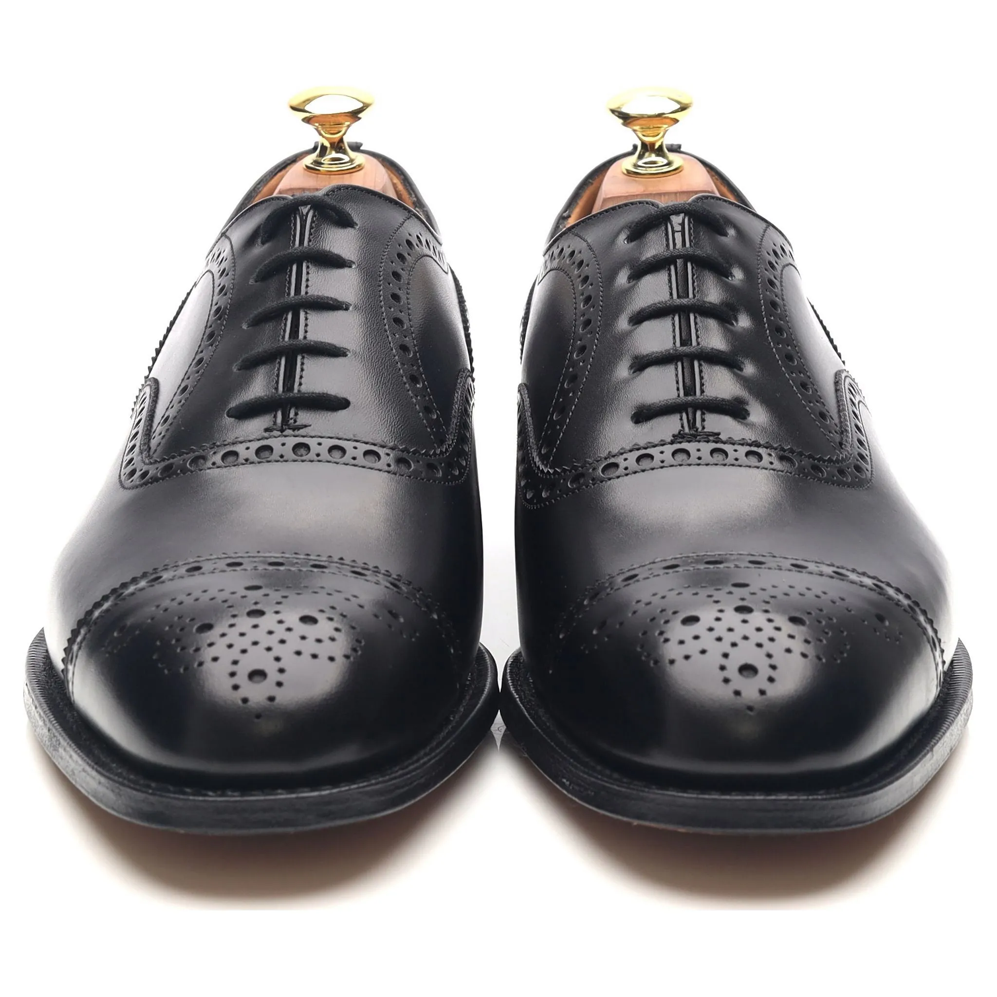 'Diplomat' Black Leather Oxford Semi Brogues UK 8 F