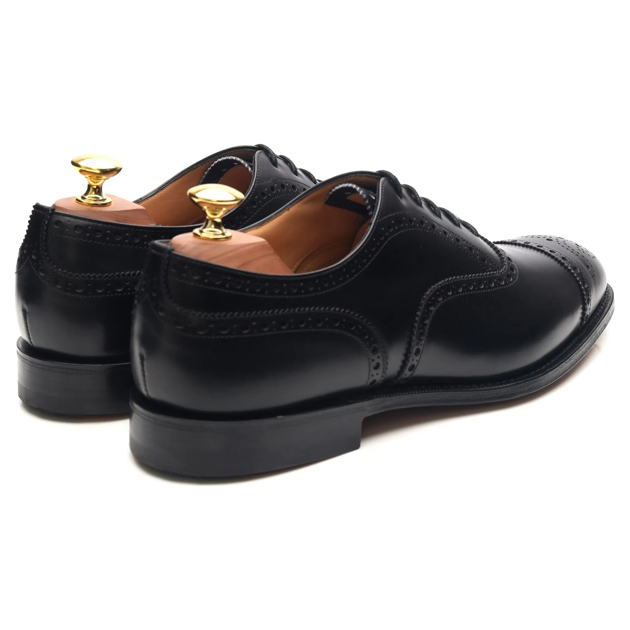 'Diplomat' Black Leather Oxford Semi Brogues UK 8 F