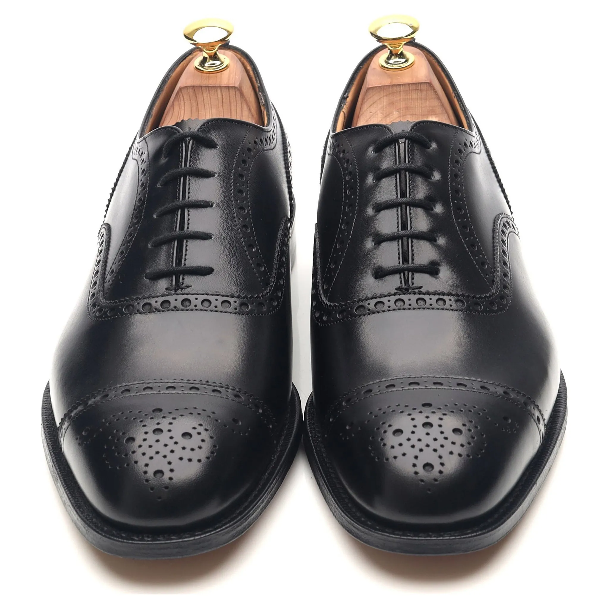 'Diplomat' Black Leather Oxford Semi Brogues UK 8 F