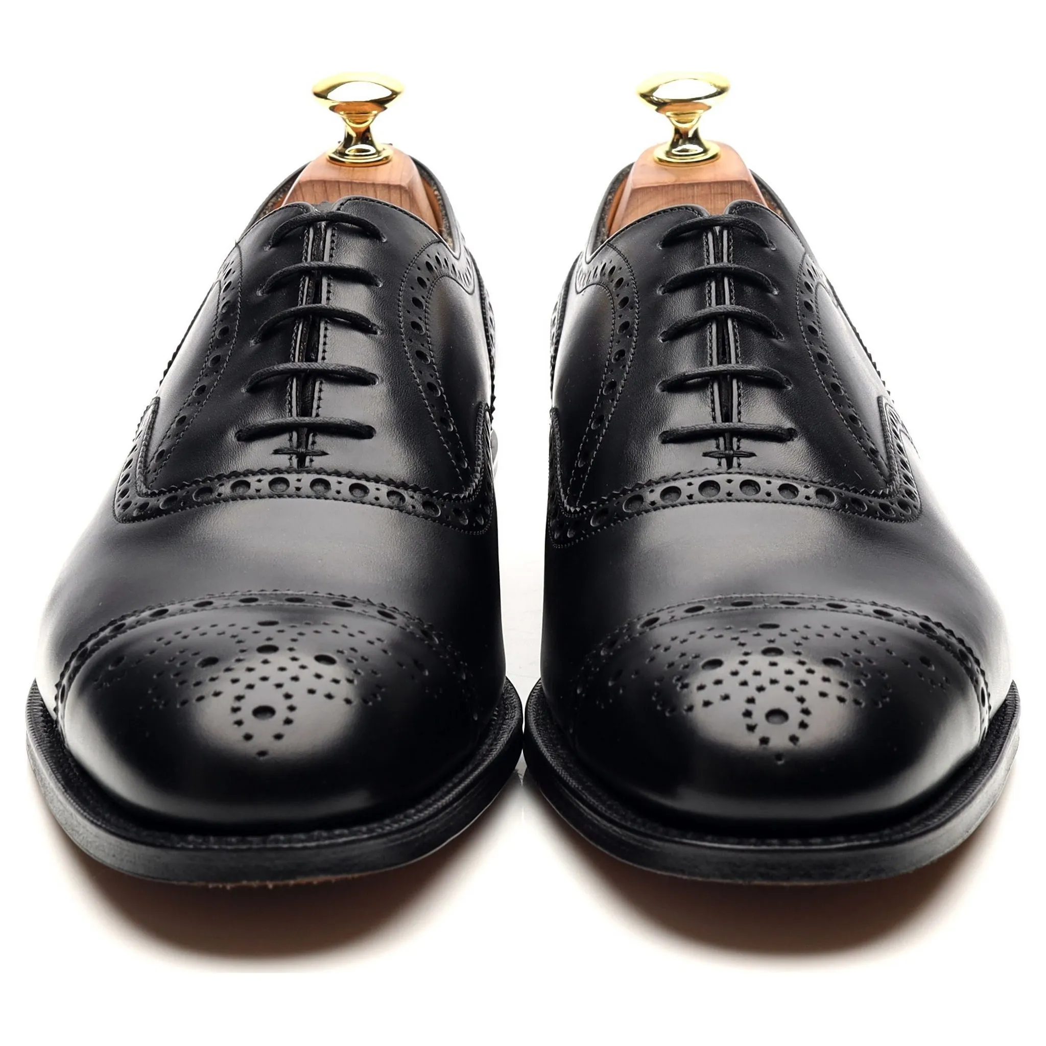 'Diplomat' Black Leather Oxford Semi Brogues UK 8.5 F