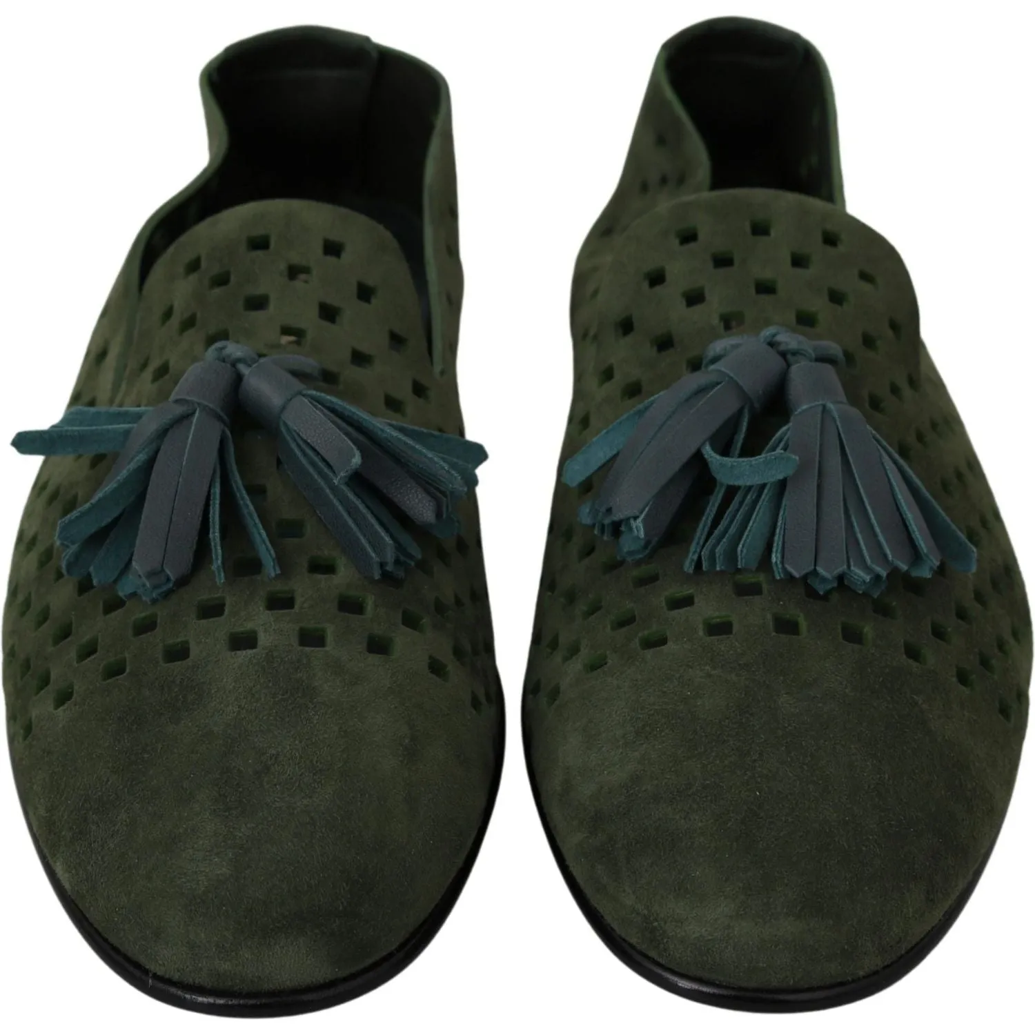 Dolce & Gabbana Elegant Green Suede Loafers for Men