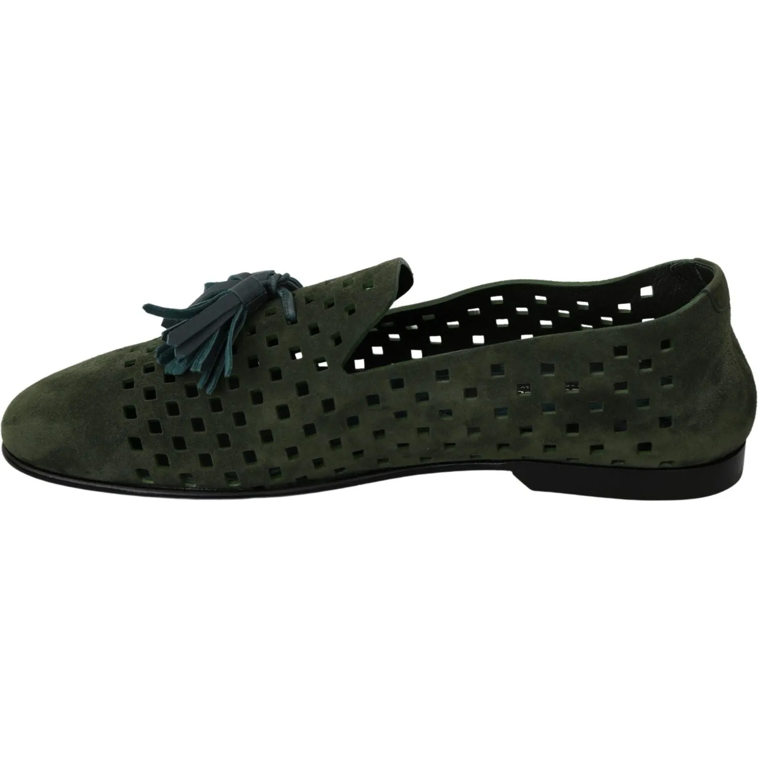 Dolce & Gabbana Elegant Green Suede Loafers for Men