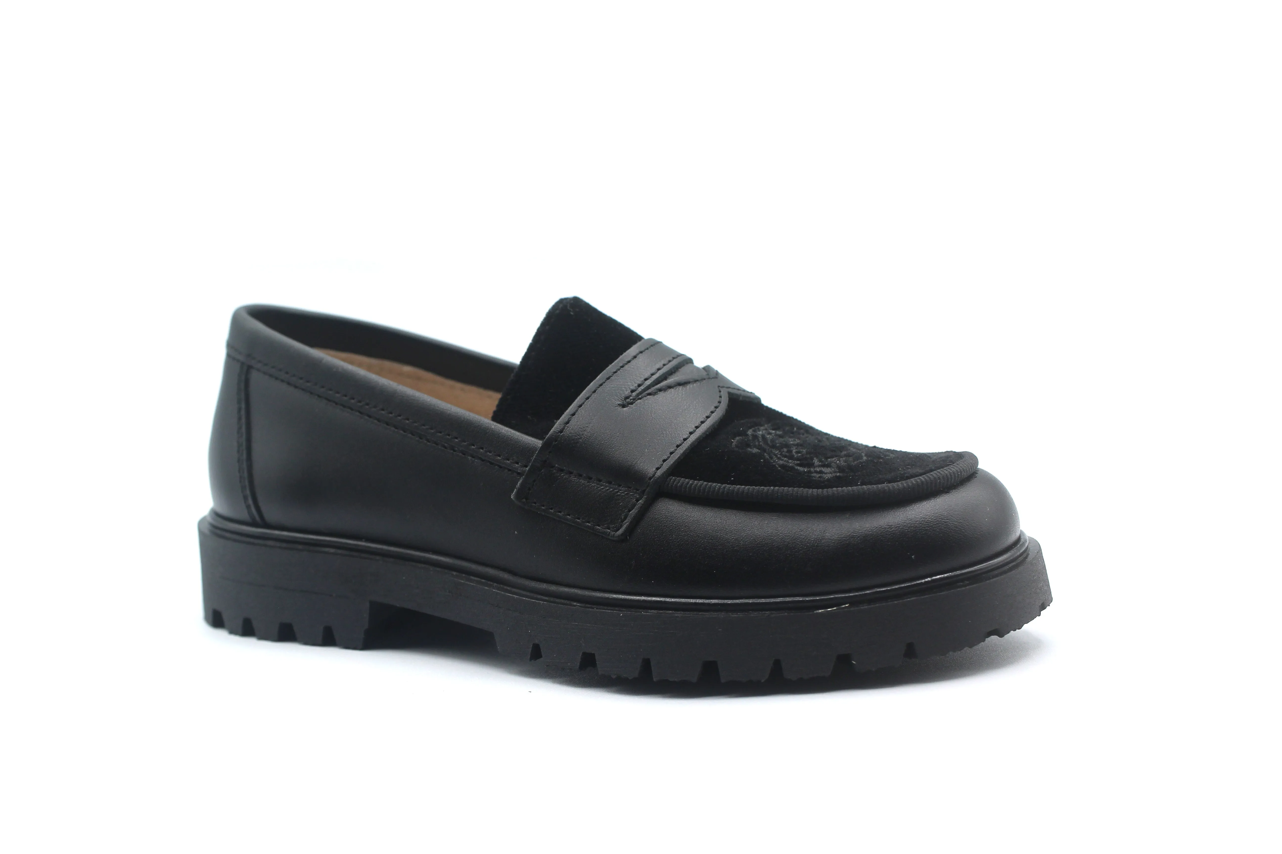 Don Louis Black Tiger Chunky Loafer