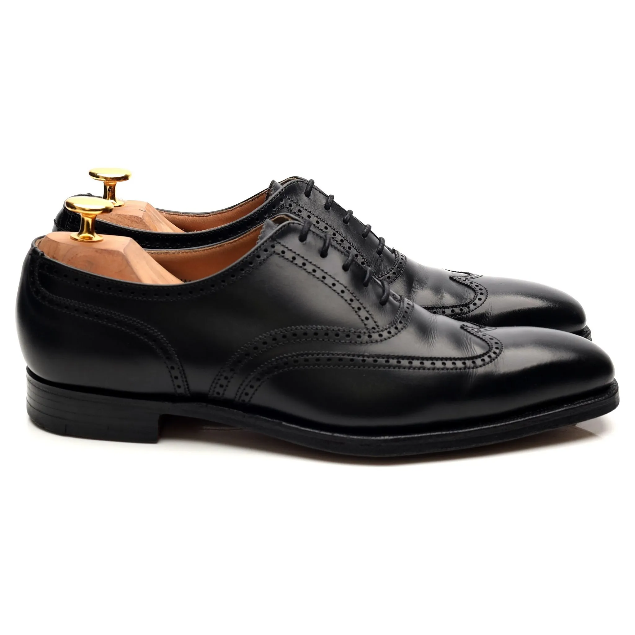 'Drummond' Black Leather Oxford Brogues UK 5.5 E