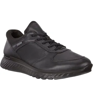 ECCO Mens Exostride Leather Gore-Tex Shoes - Black