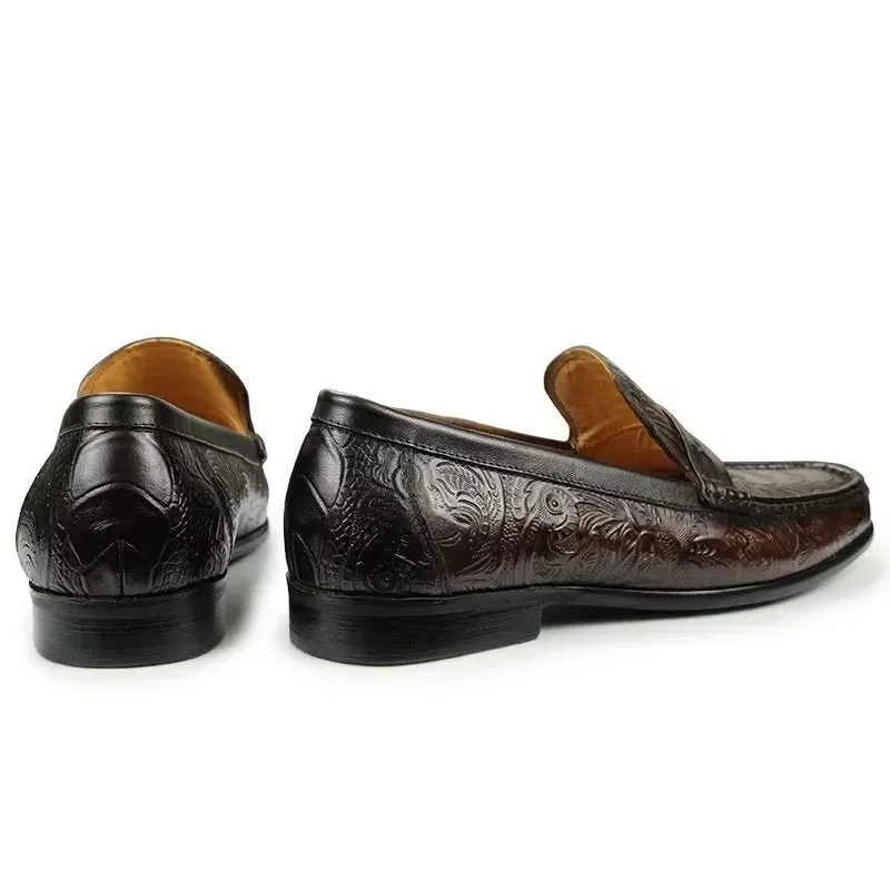 ElegantLuxeCroco Exotic Metal Toe Slip On Loafers