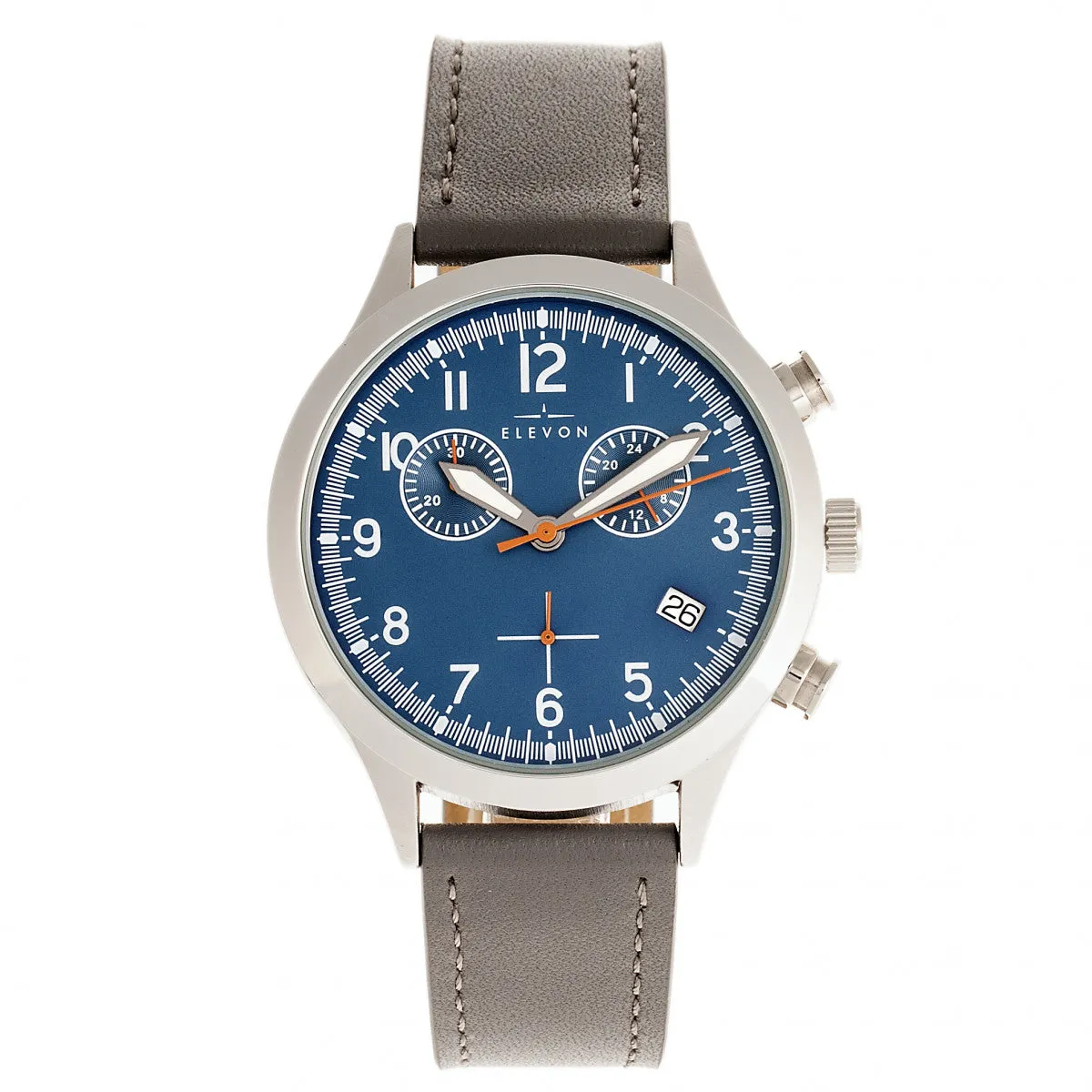 Elevon Antoine Chronograph Leather-Band Watch w/Date - Grey/Blue