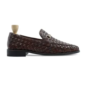 Engabreen - Men's Dark Brown Hand Woven Leather Loafer