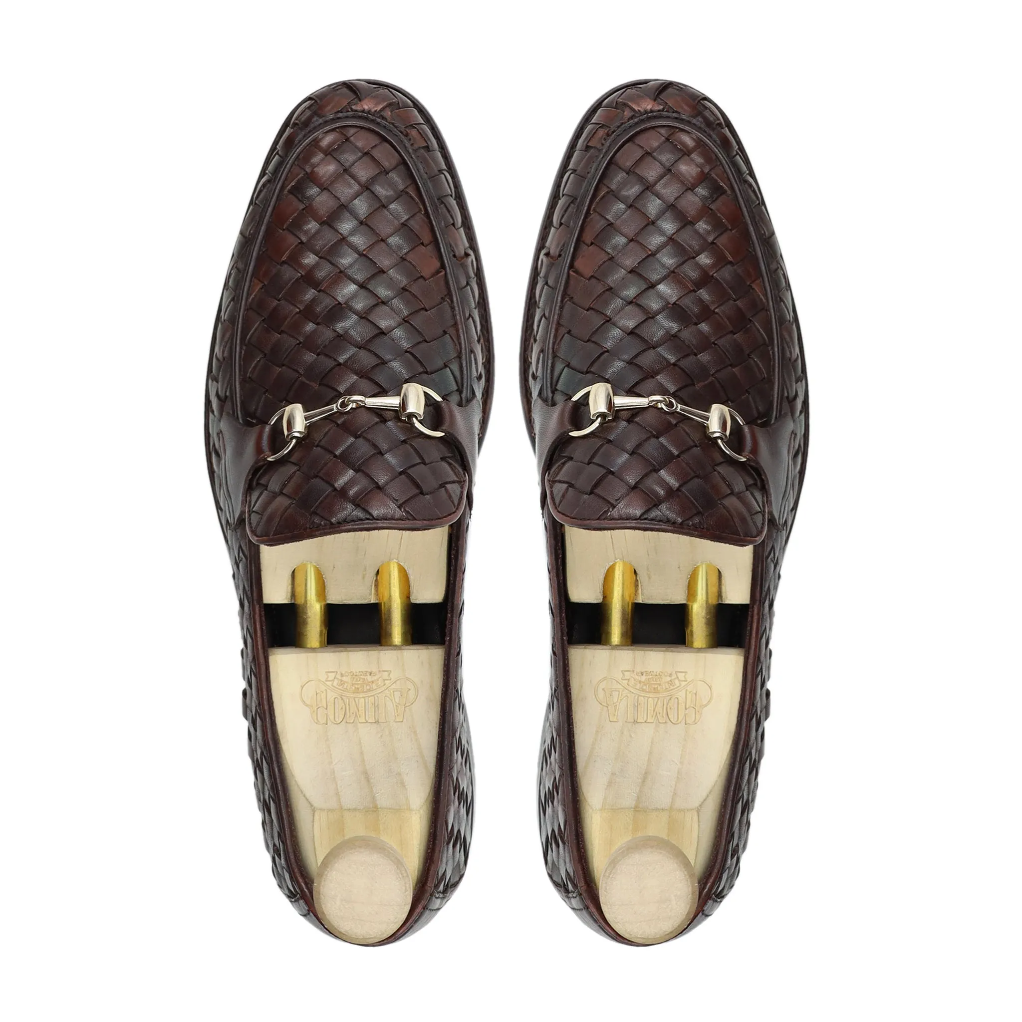 Engabreen - Men's Dark Brown Hand Woven Leather Loafer