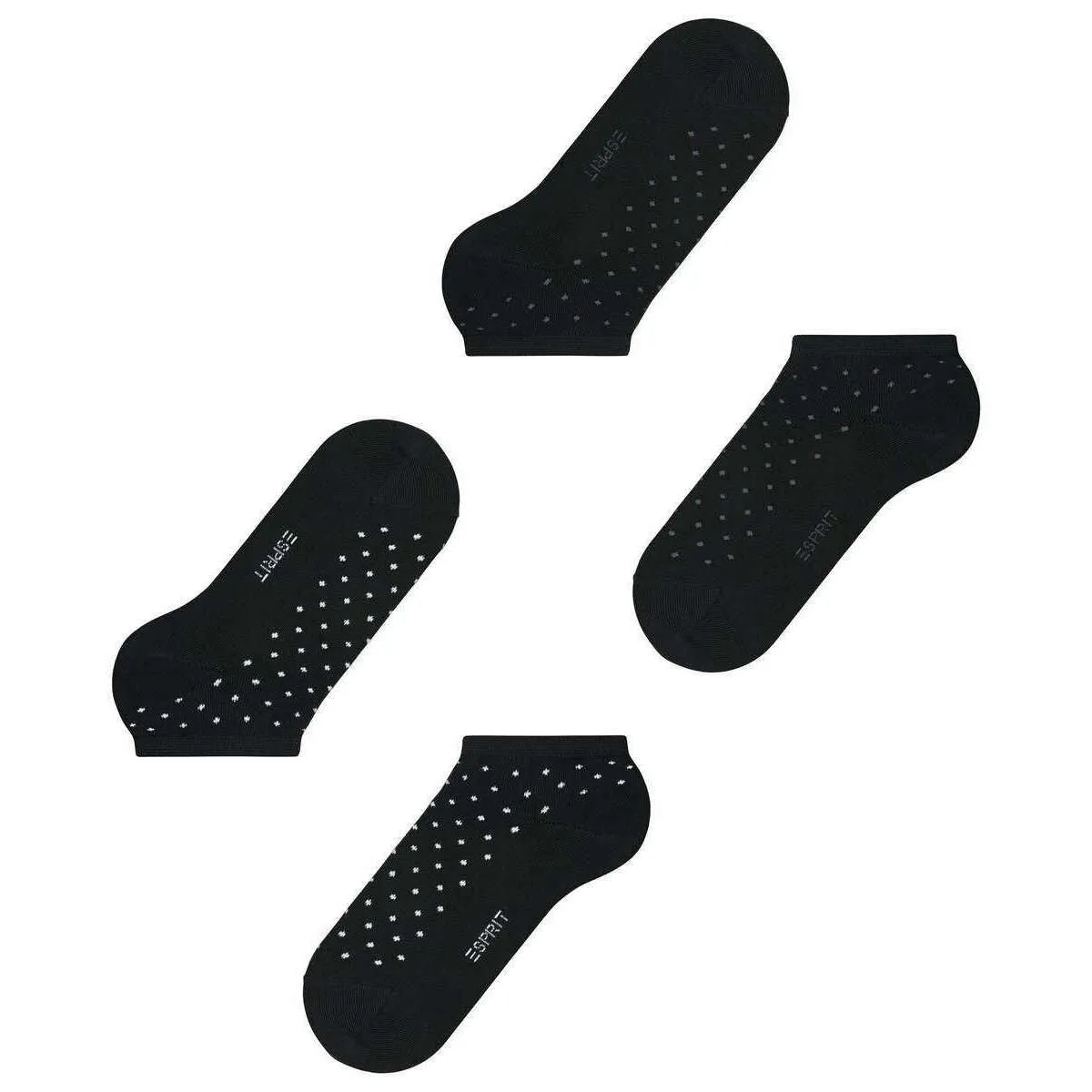 Esprit Fine Dot 2 Pack Sneaker Socks - Black