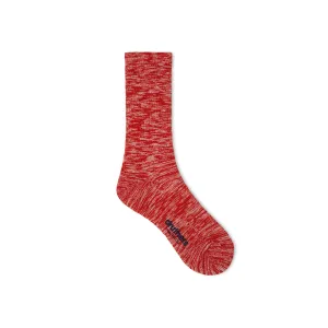 EVERYDAY ORGANIC COTTON MELANGE CREW SOCK - RED MELANGE