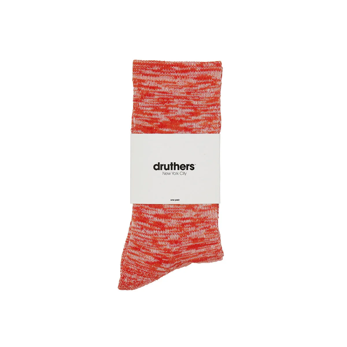 EVERYDAY ORGANIC COTTON MELANGE CREW SOCK - RED MELANGE