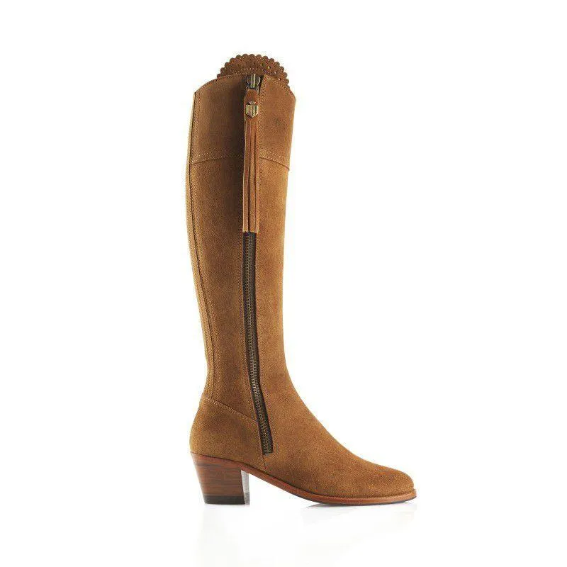 Fairfax & Favor Heeled Regina Ladies Suede Boot - Tan