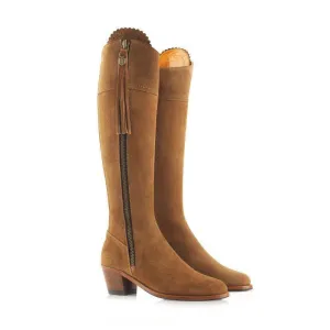 Fairfax & Favor Heeled Regina Ladies Suede Boot - Tan