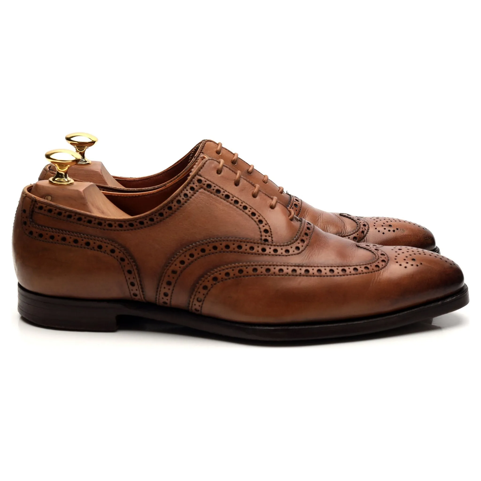 'Fairford' Tan Brown Leather Oxford Brogues UK 6.5 E