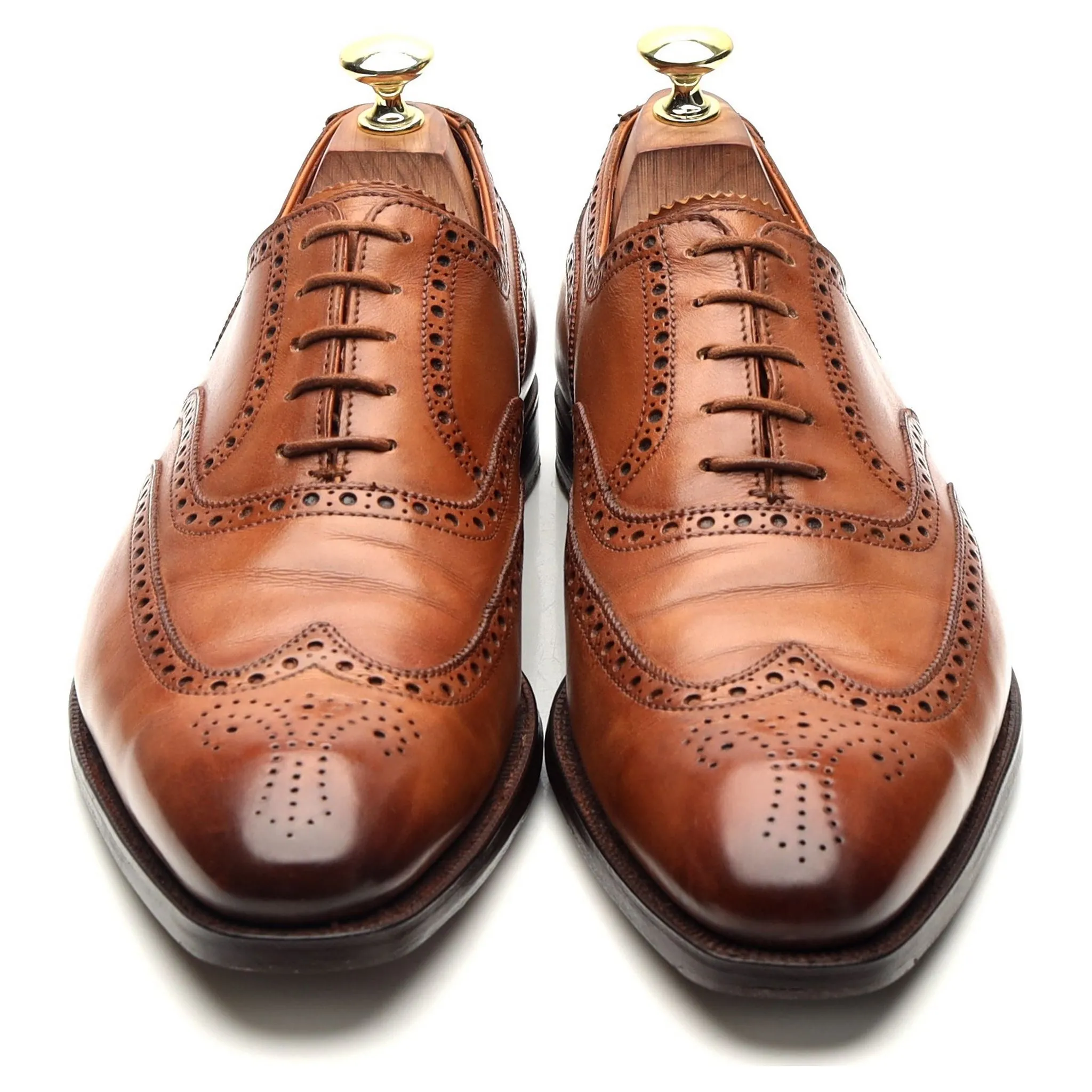 'Fairford' Tan Brown Leather Oxford Brogues UK 7 E