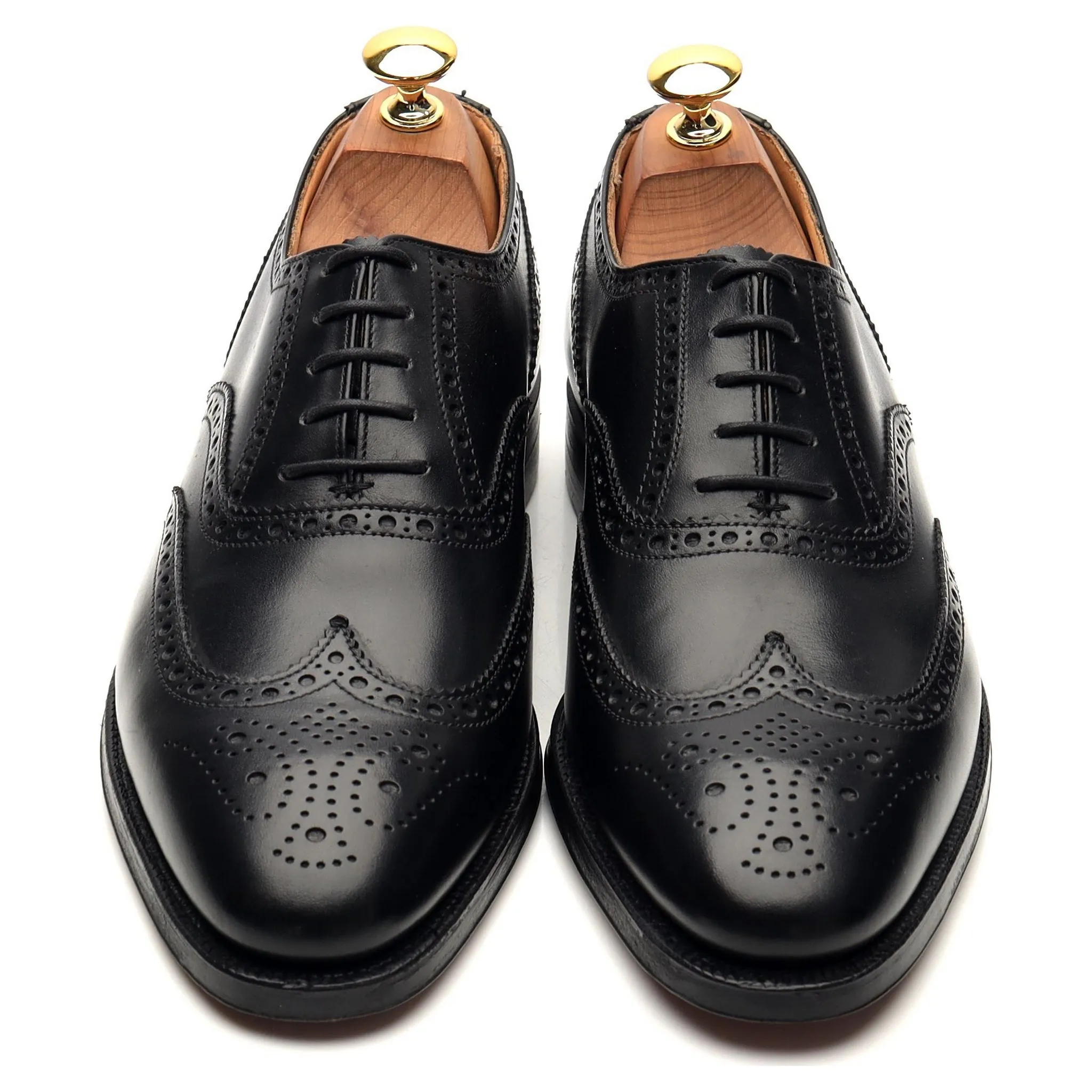 'Finsbury' Black Leather Oxford Brogues UK 6 E