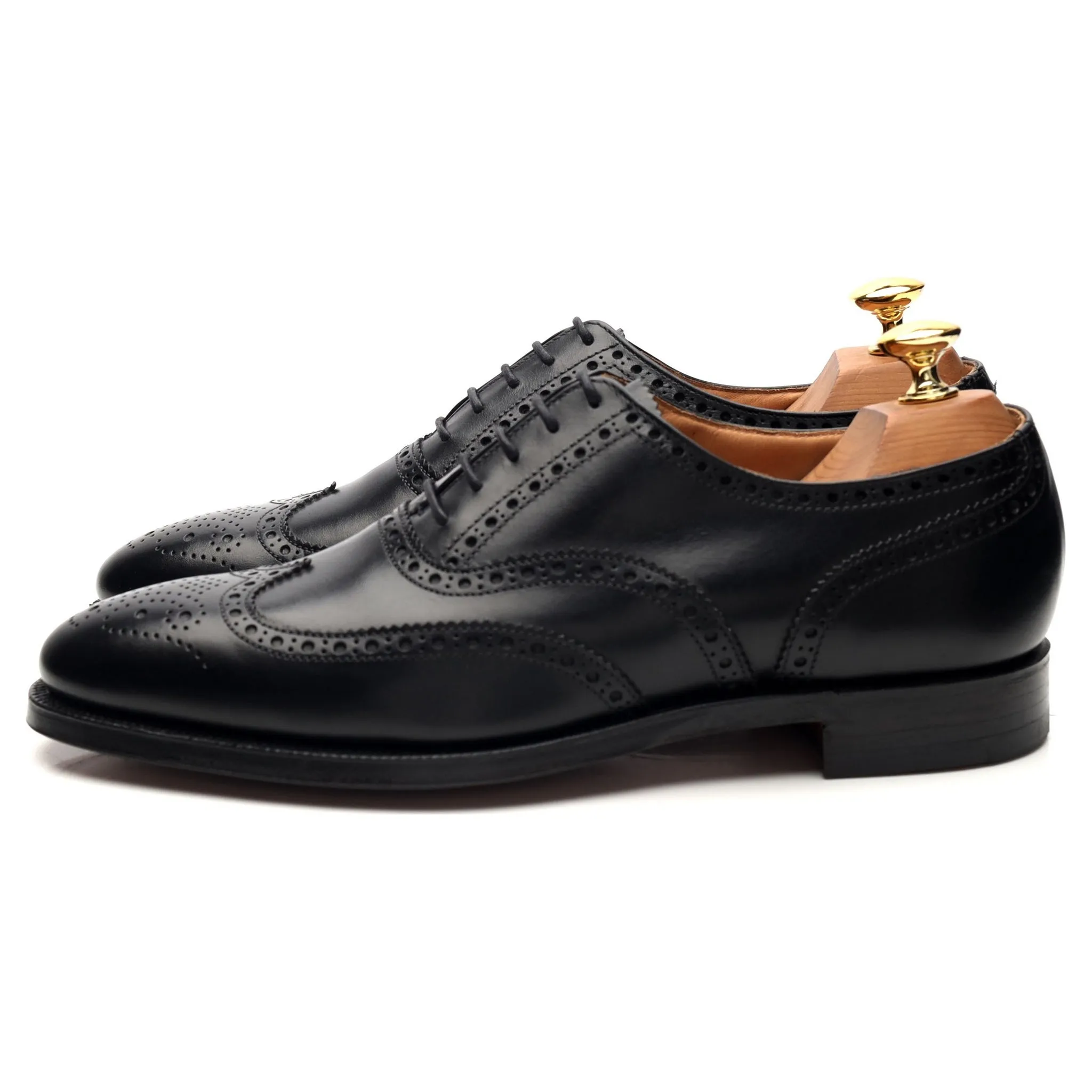 'Finsbury' Black Leather Oxford Brogues UK 6 E