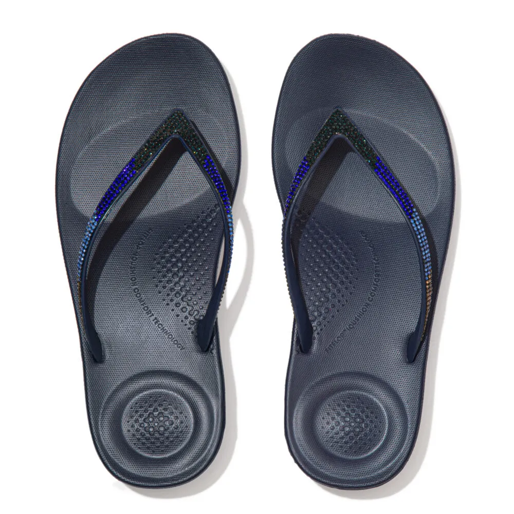 FitFlop iQushion Ombre Sparkle Thongs Navy