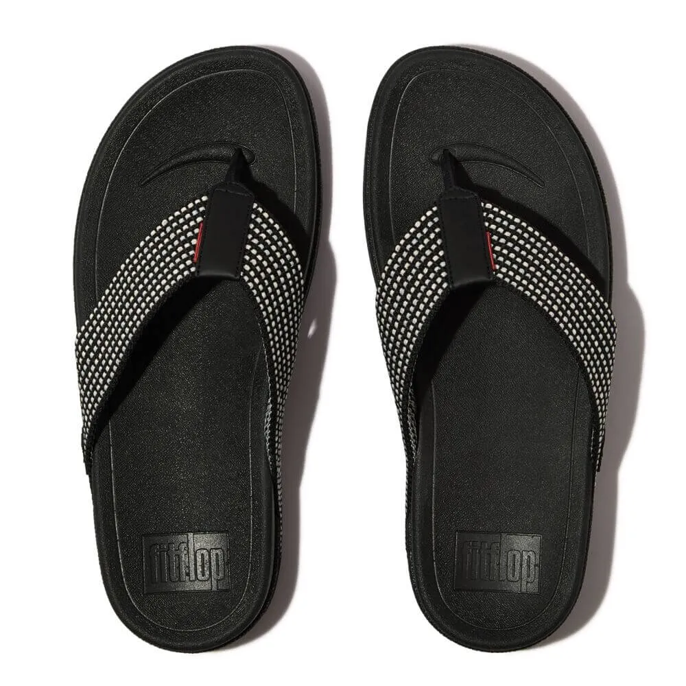 FitFlop Men's Surfer Weave Stripe Sandals - Black Mix