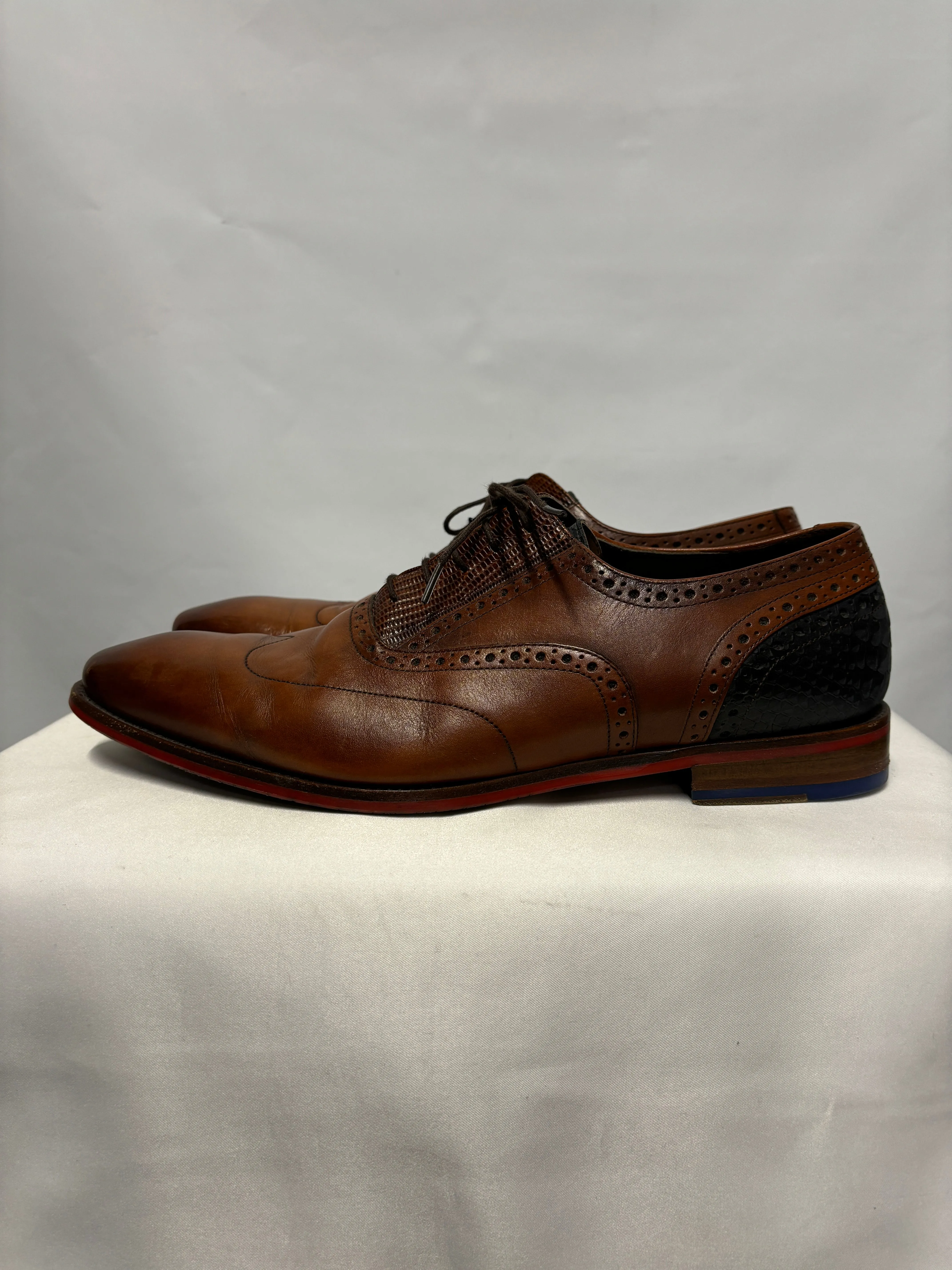 Floris Van Bommel Chestnut Brown Lace Up Shoes 9.5