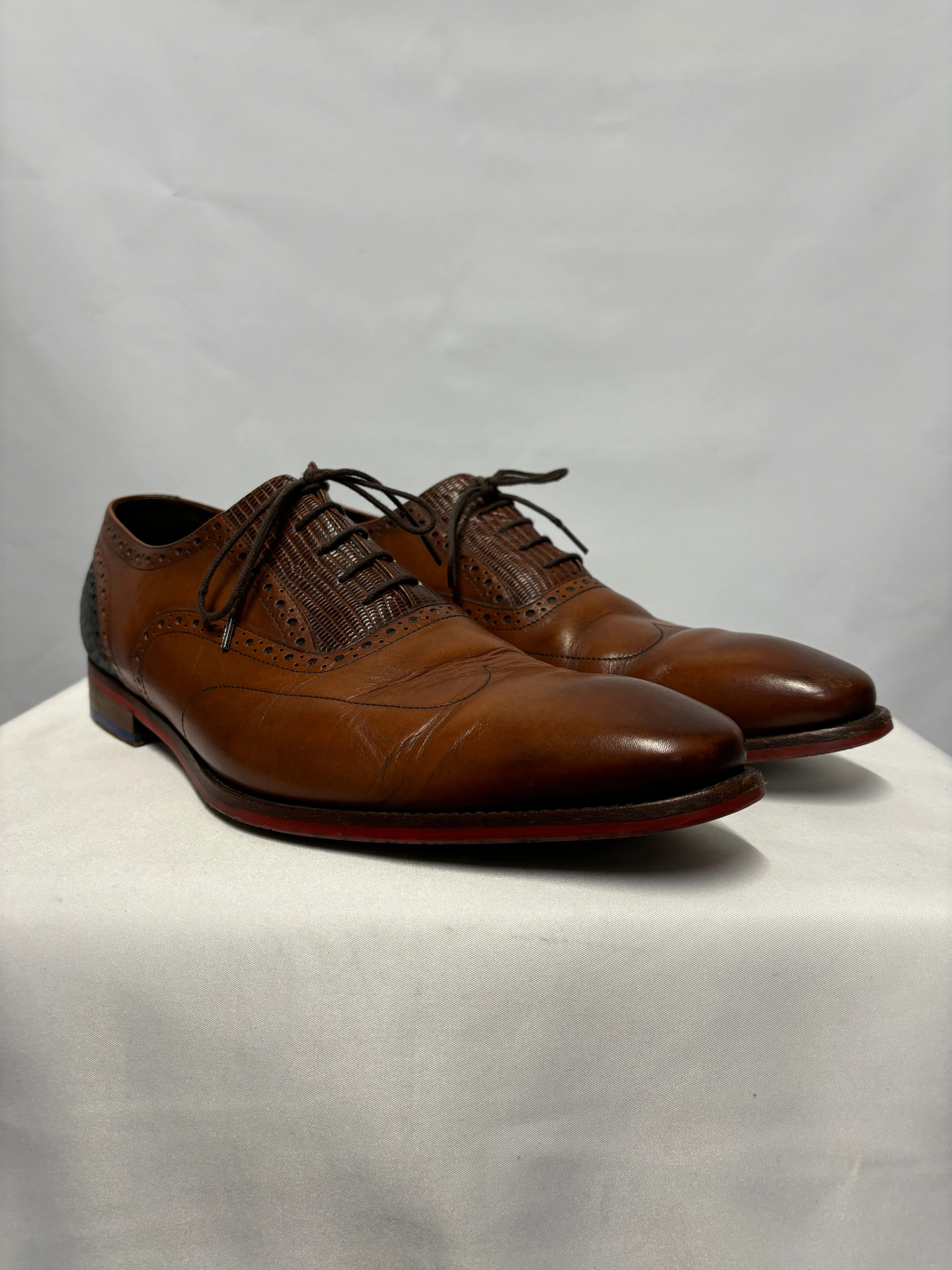 Floris Van Bommel Chestnut Brown Lace Up Shoes 9.5