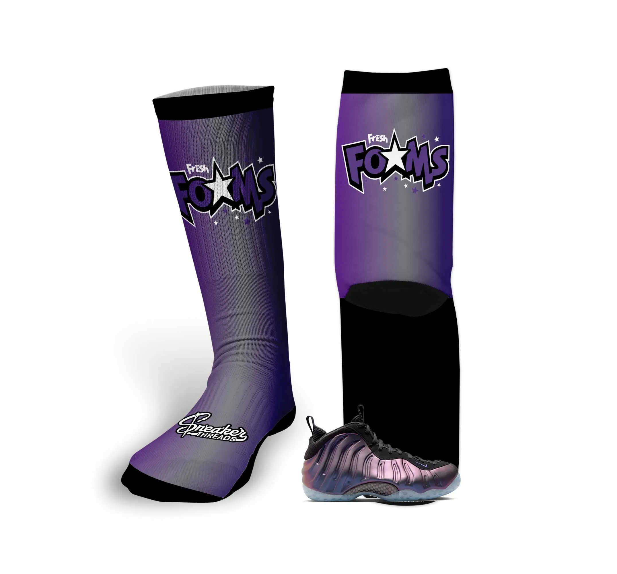 Foamposite Eggplant Fresh Foams Socks