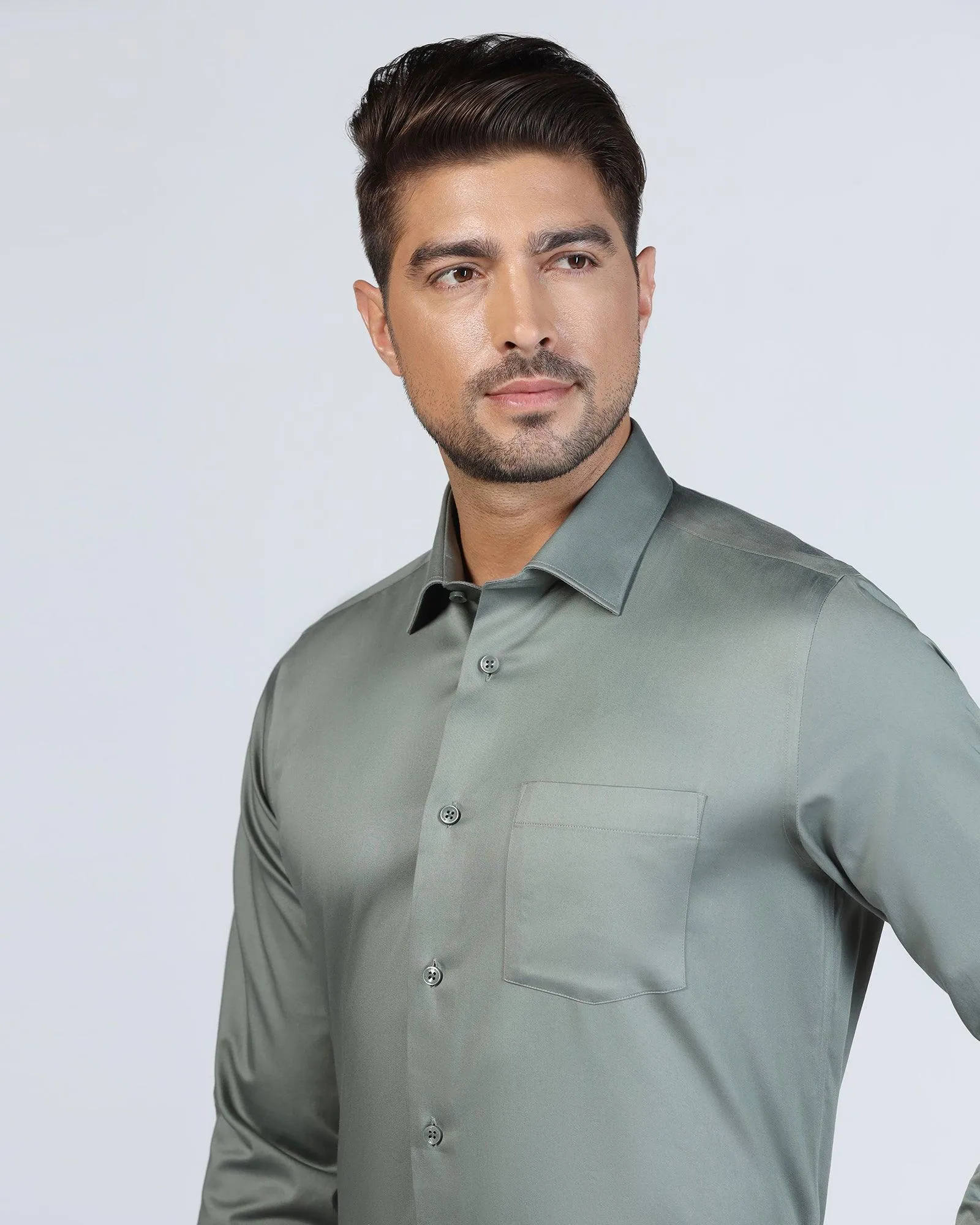 Formal Olive Solid Shirt - Rolf