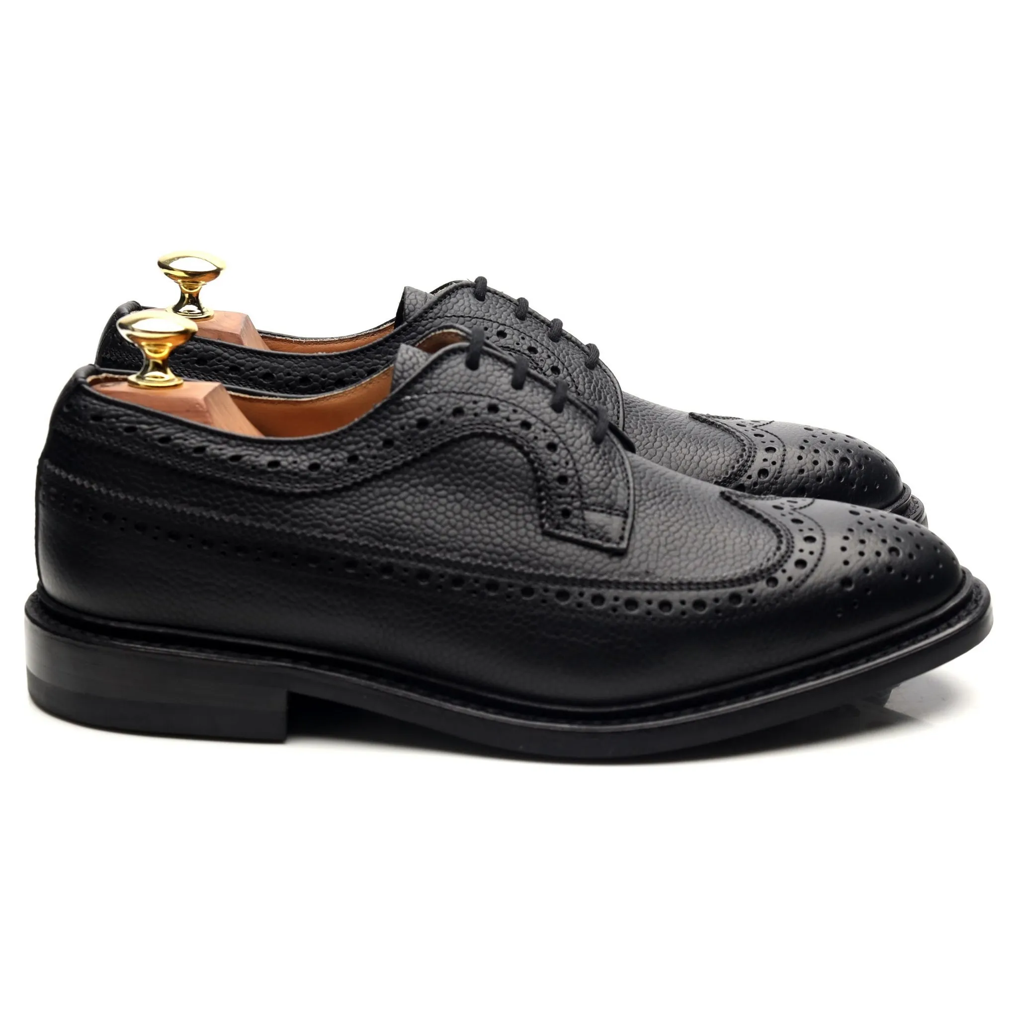 'Fulton' Black Leather Derby Brogues UK 7