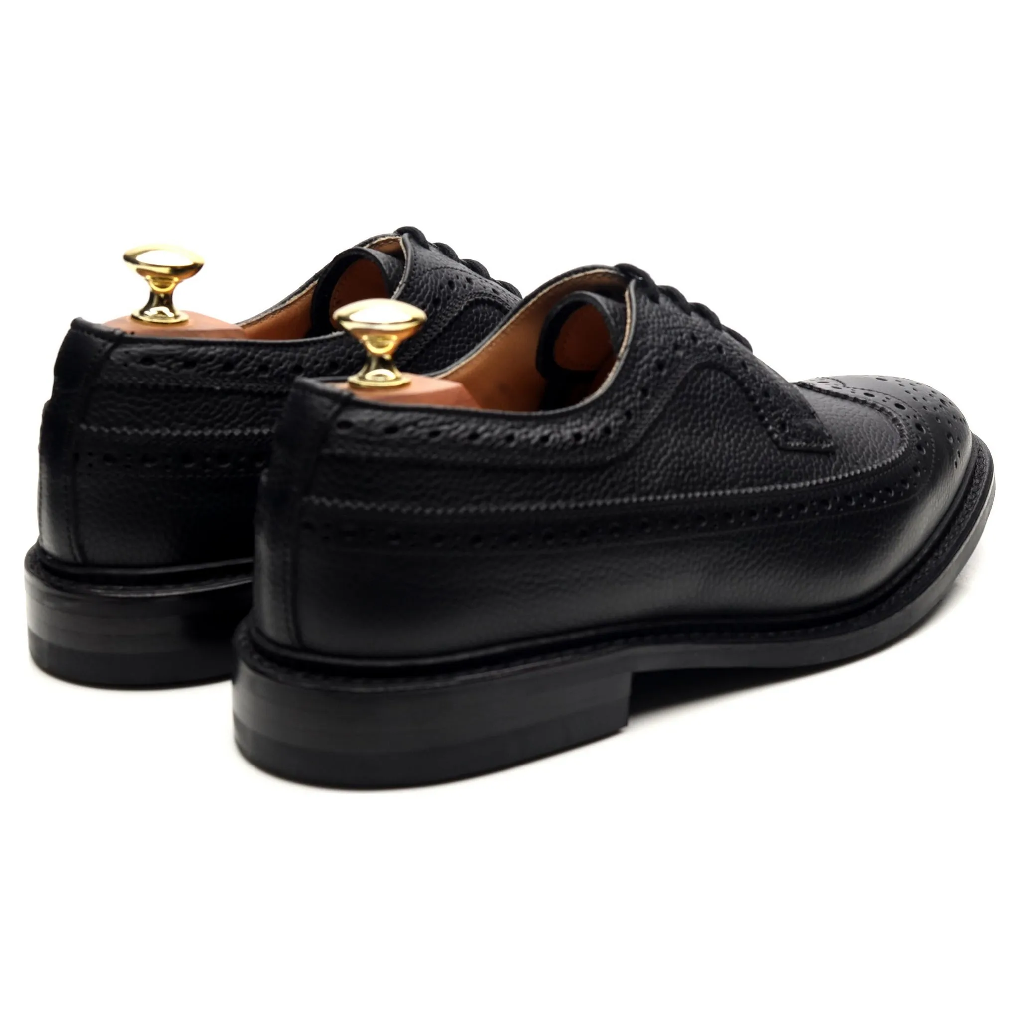 'Fulton' Black Leather Derby Brogues UK 7