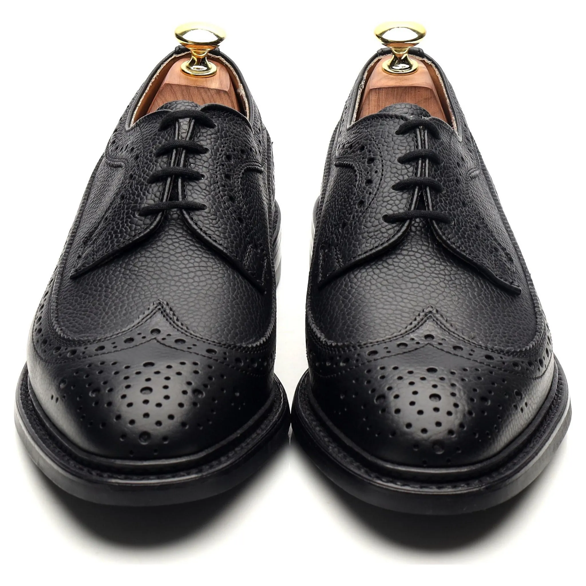 'Fulton' Black Leather Derby Brogues UK 7