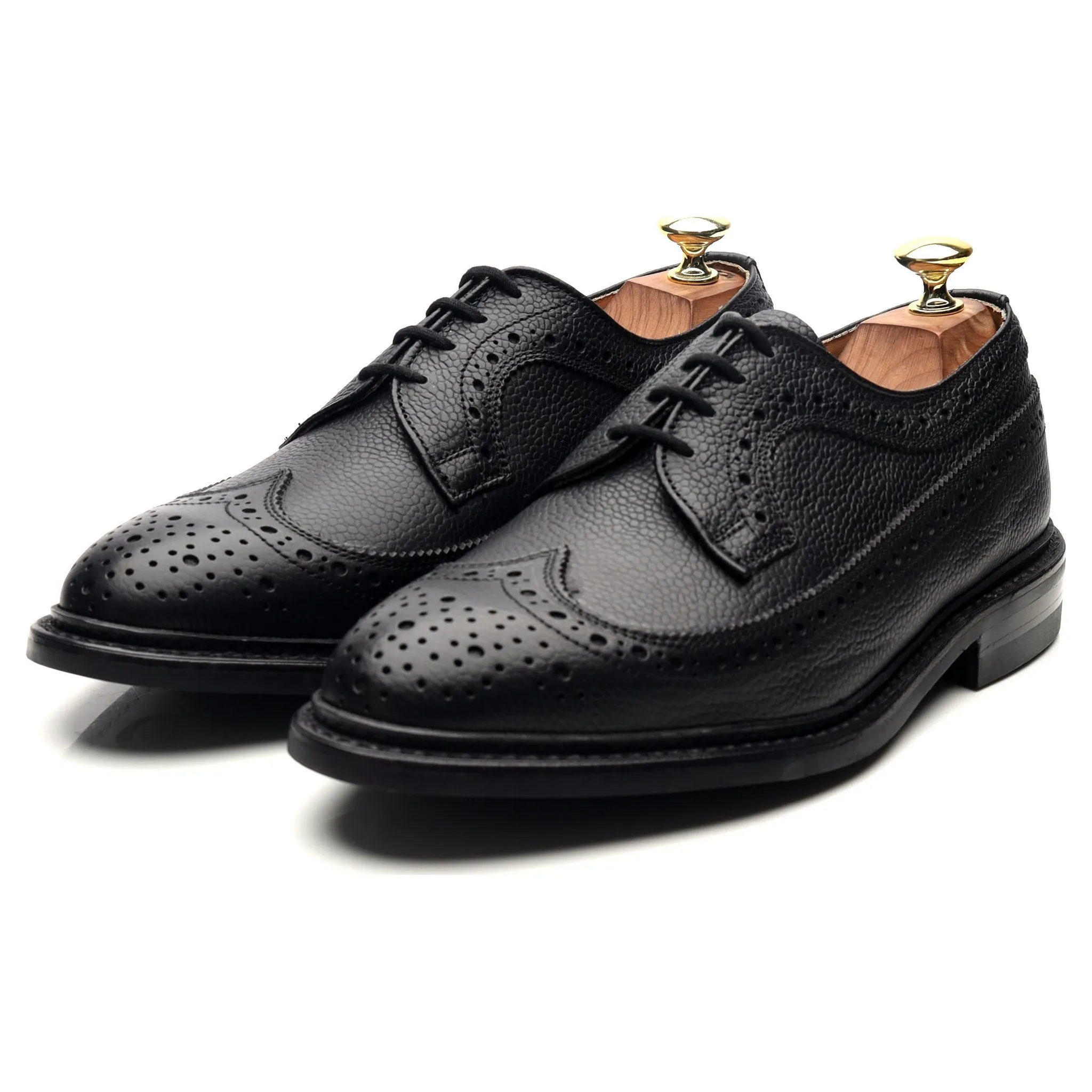 'Fulton' Black Leather Derby Brogues UK 7