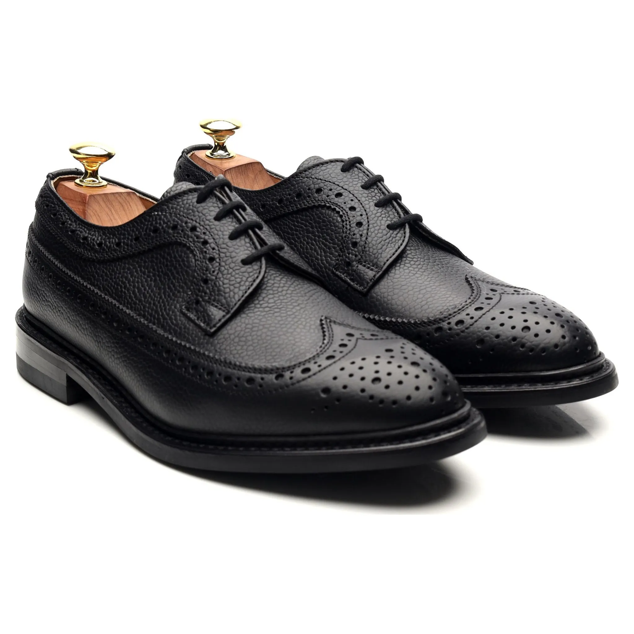 'Fulton' Black Leather Derby Brogues UK 7