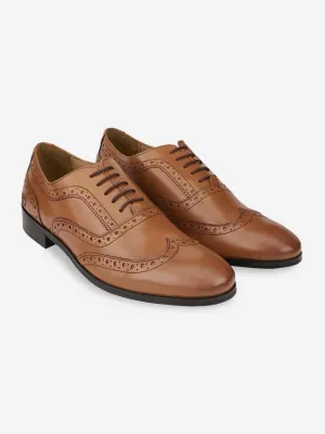 Genuine Tan Leather Formal Brogues