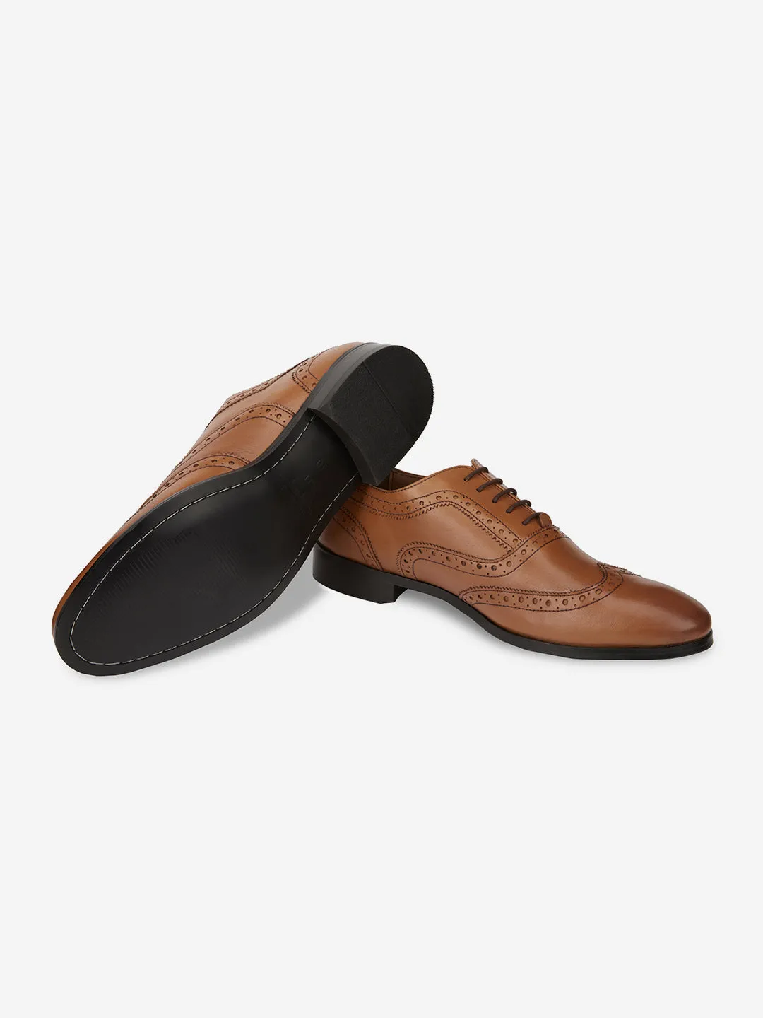 Genuine Tan Leather Formal Brogues