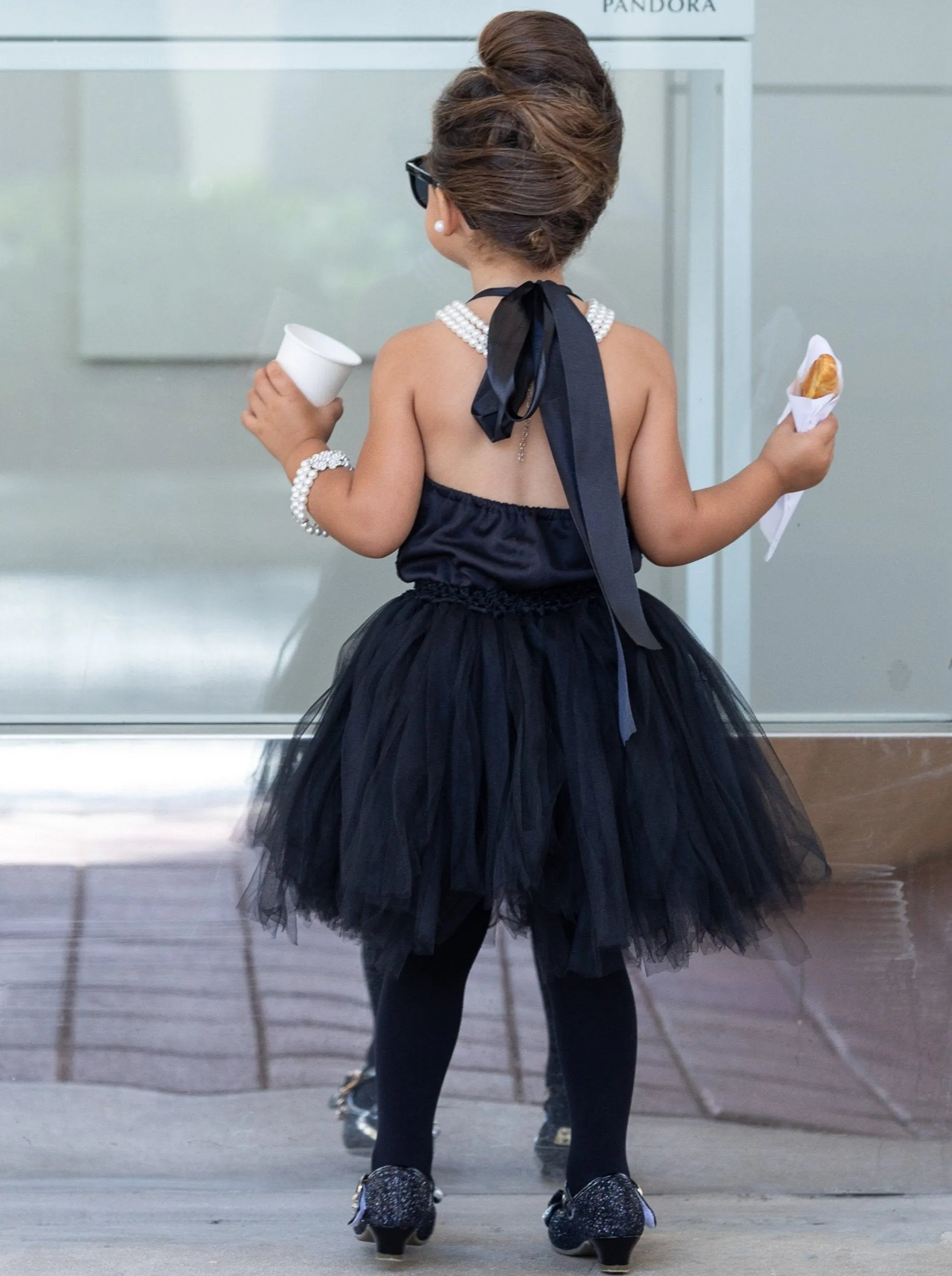 Girls Audrey Hepburn's Breakfast at Tiffany's - Inspired Sequin Tutu Dress Costume