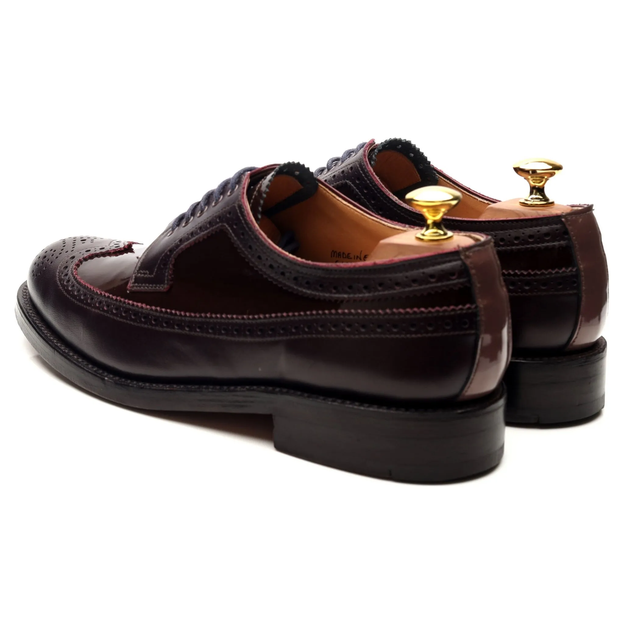 G:Lab Burgundy Leather Derby Brogues UK 8 G