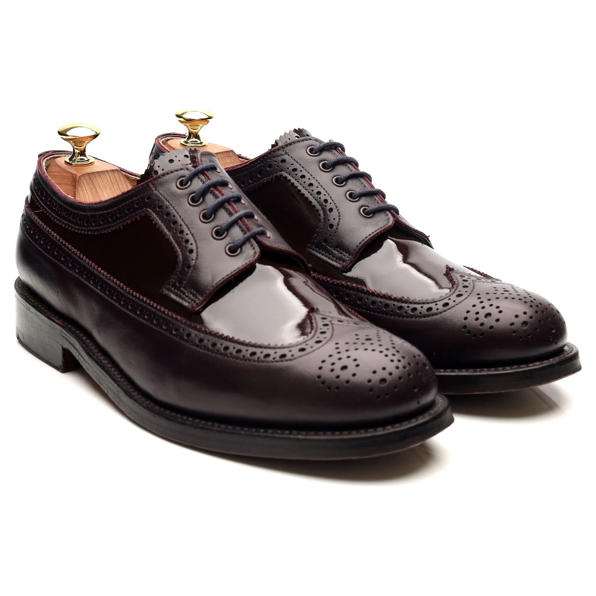 G:Lab Burgundy Leather Derby Brogues UK 8 G