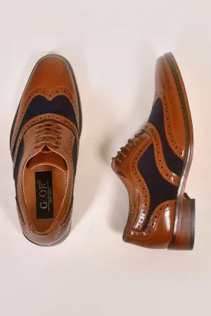 Goor Boys Tan And Navy Brogues