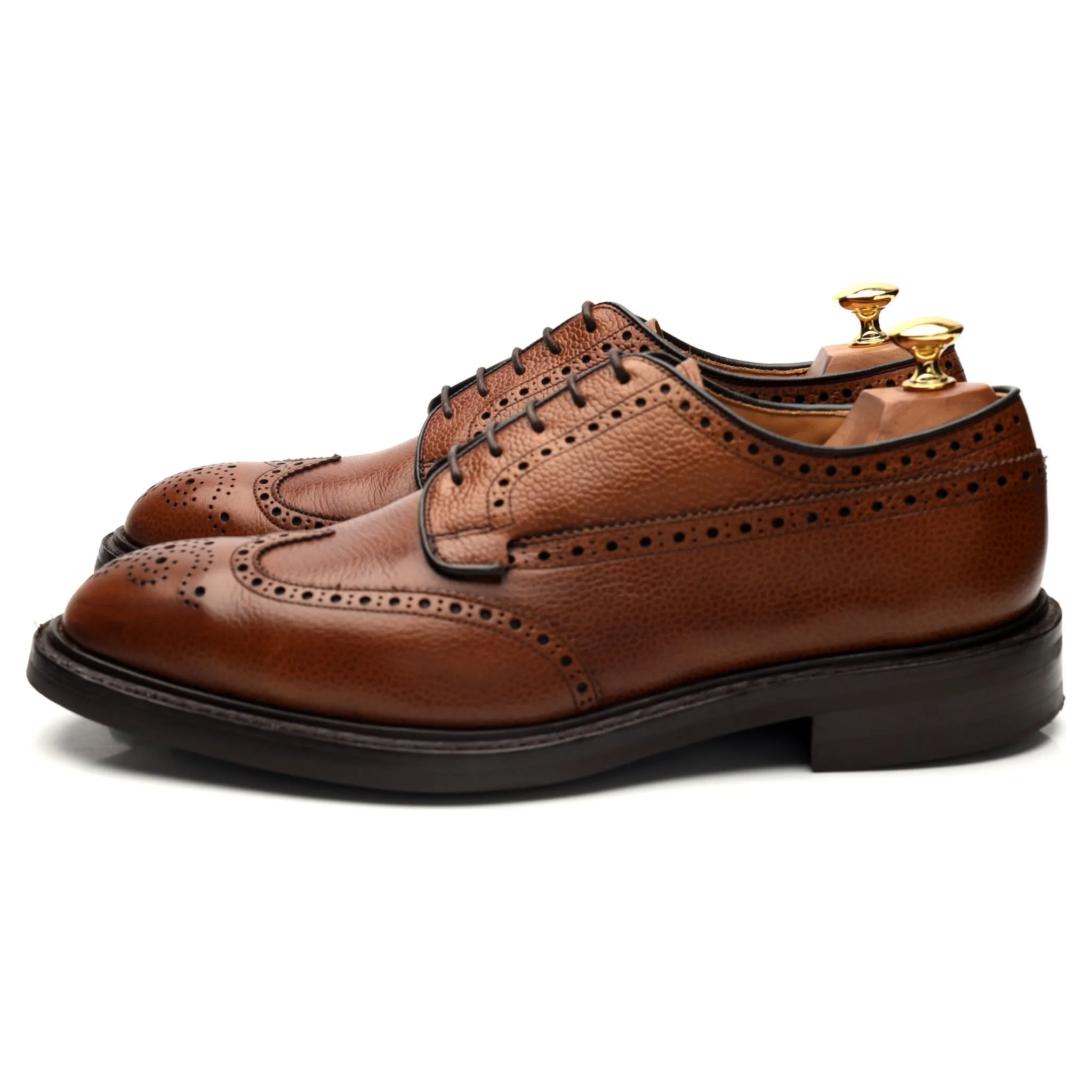 'Grafton' Tan Brown Leather Derby Brogues UK 9 G