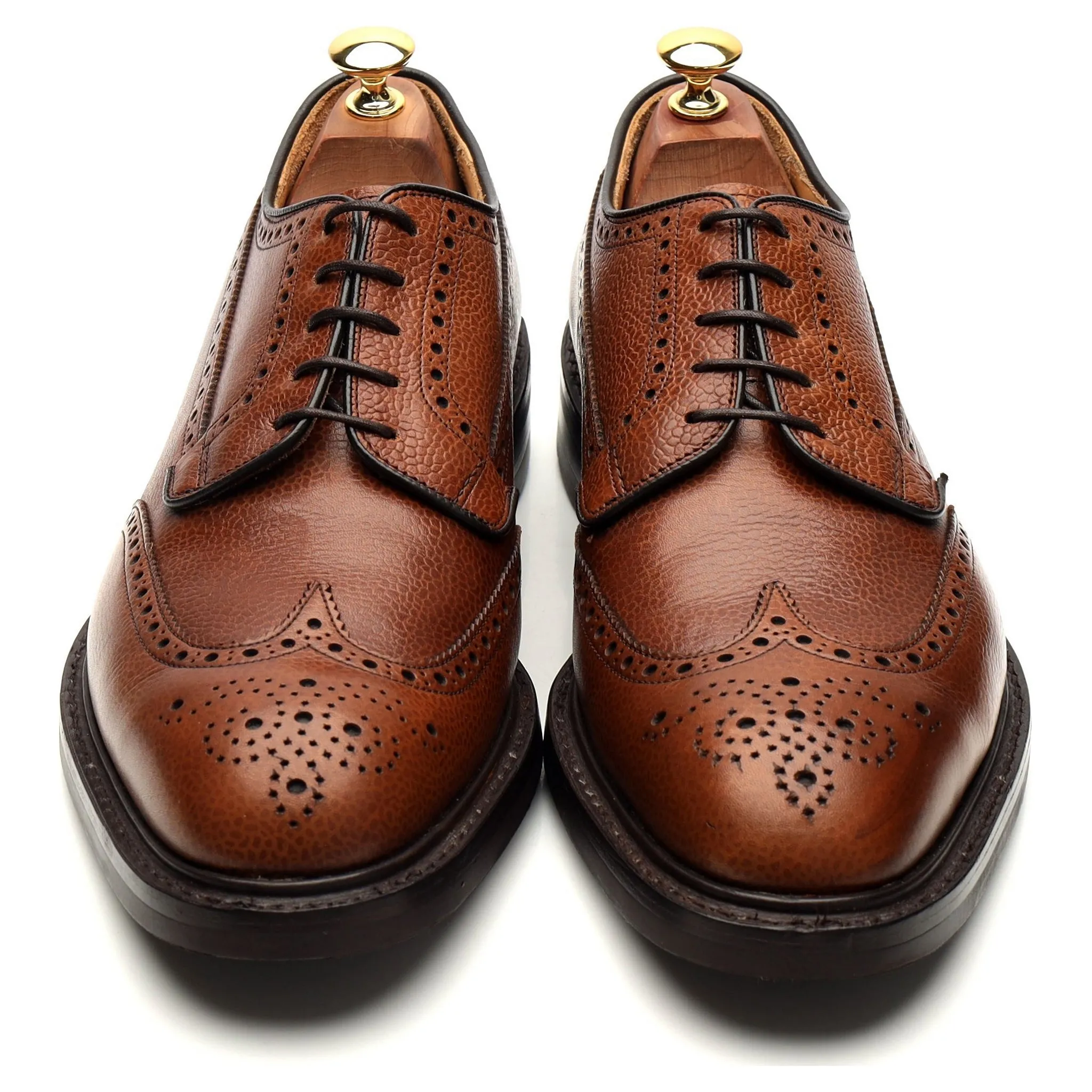 'Grafton' Tan Brown Leather Derby Brogues UK 9 G