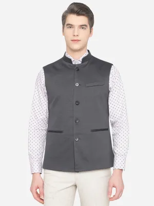 Grey Bandhgala Jacket | JB Studio