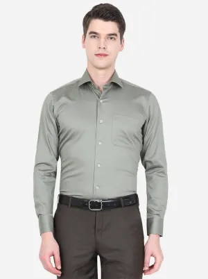 Grey Solid Slim Fit Formal Shirt | Metal