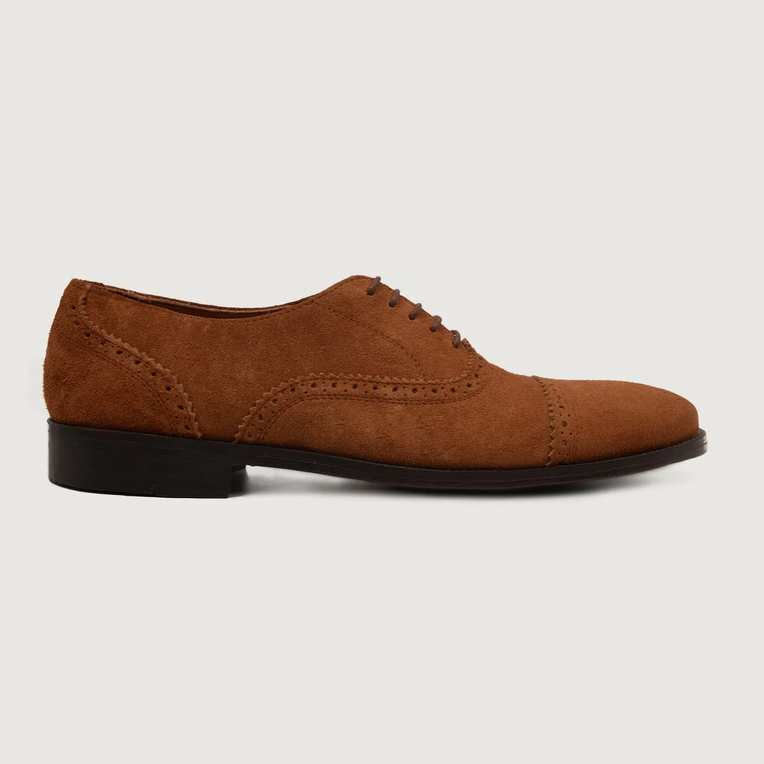 Greyson Brogues Oxford Brown Suede Leather Shoes