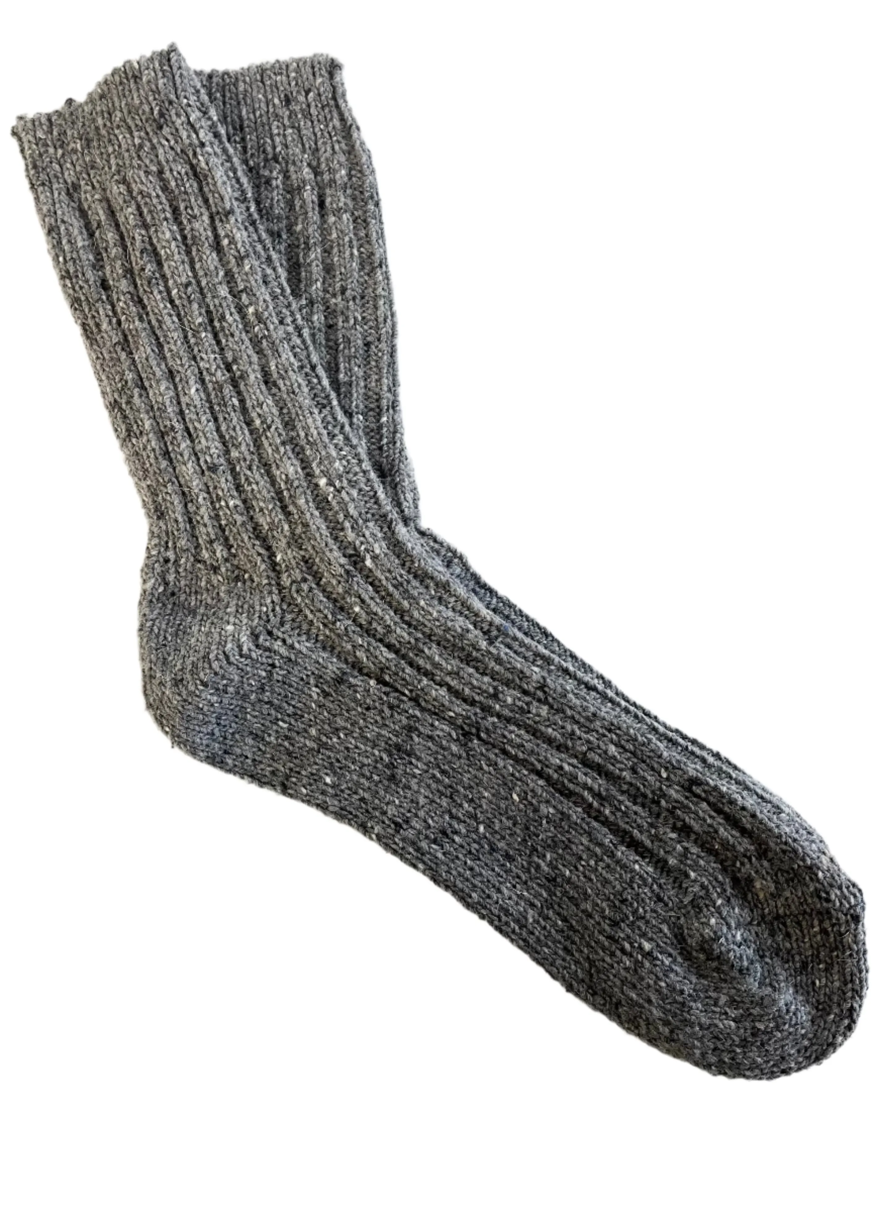 Grigio Irish Wool Neppy Socks | Large