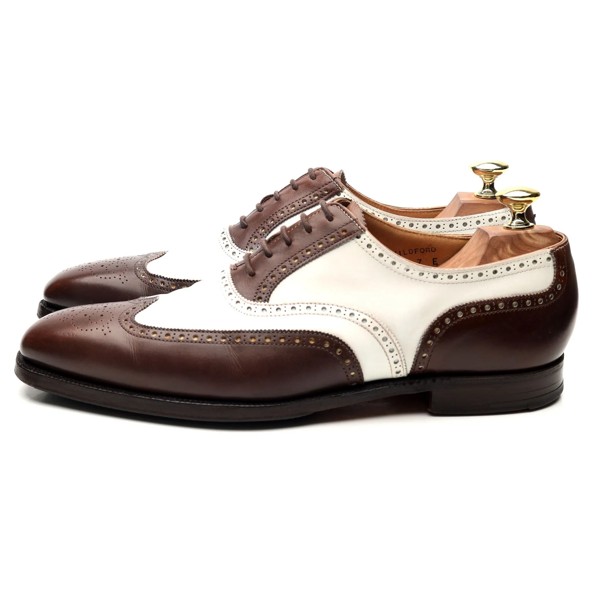 'Guildford' Brown White Leather Spectator Brogues UK 7 E