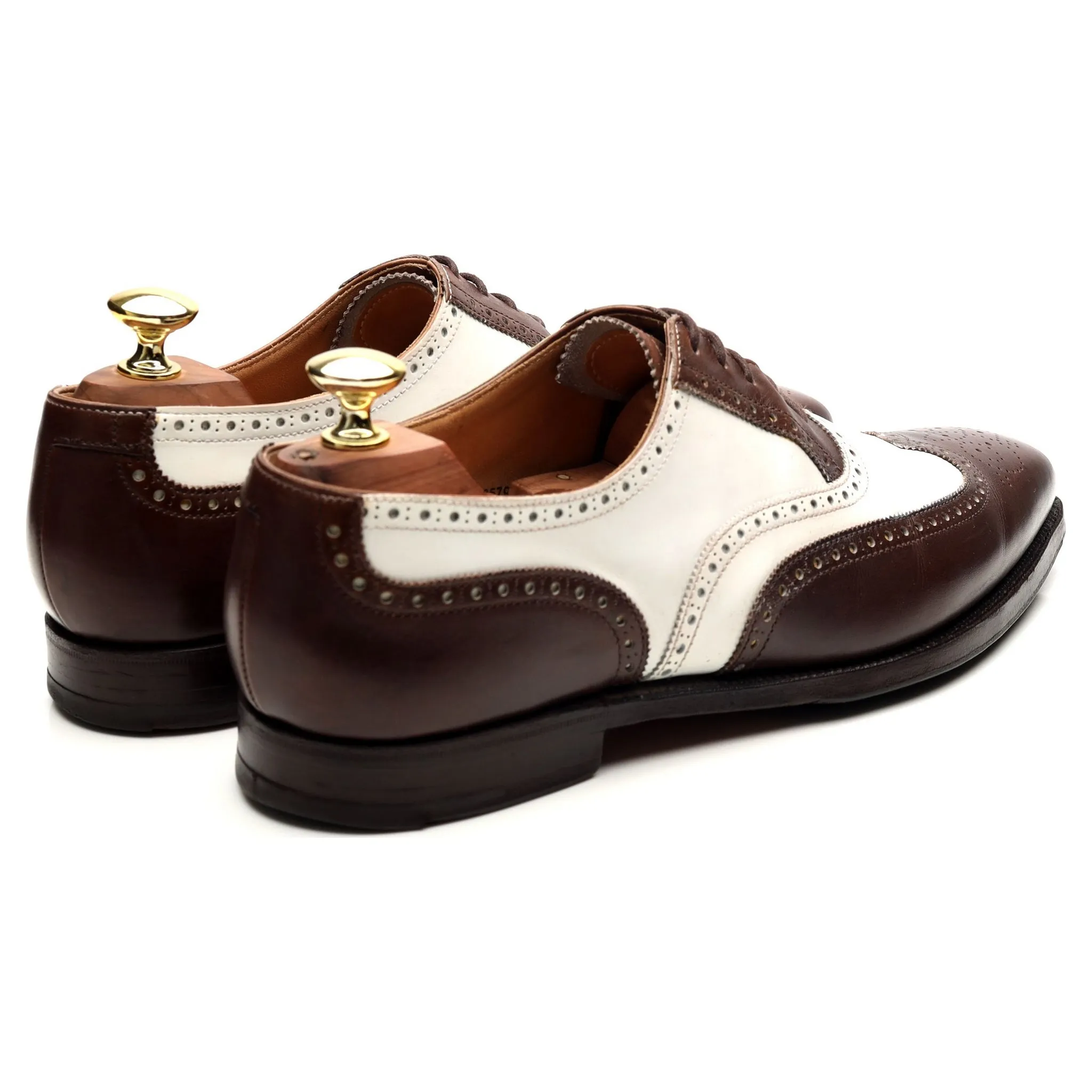 'Guildford' Brown White Leather Spectator Brogues UK 7 E