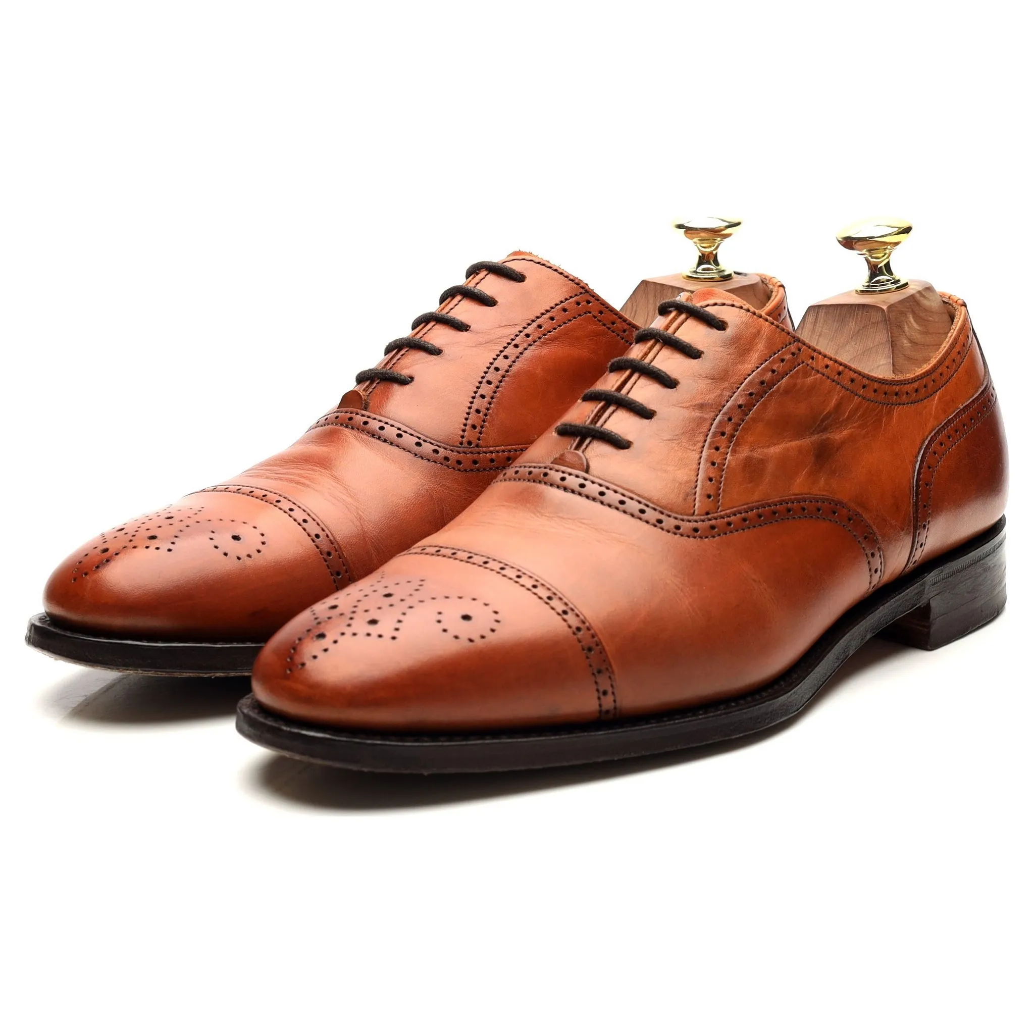 'Harris' Tan Brown Leather Oxford UK 7 F