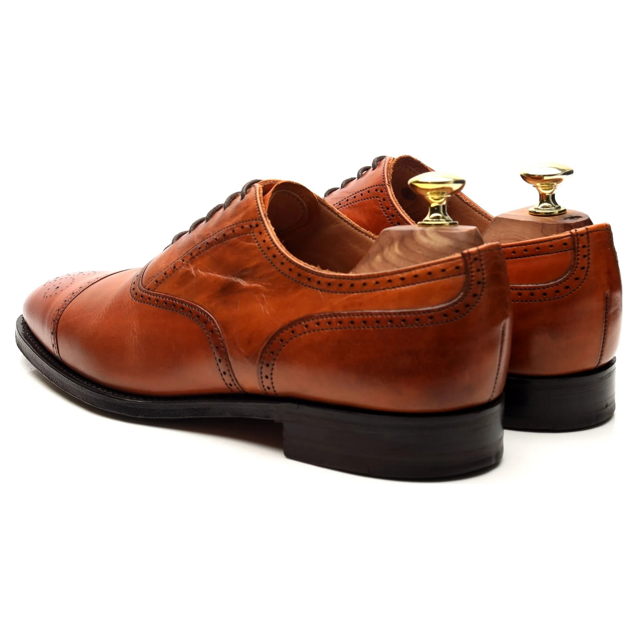 'Harris' Tan Brown Leather Oxford UK 7 F