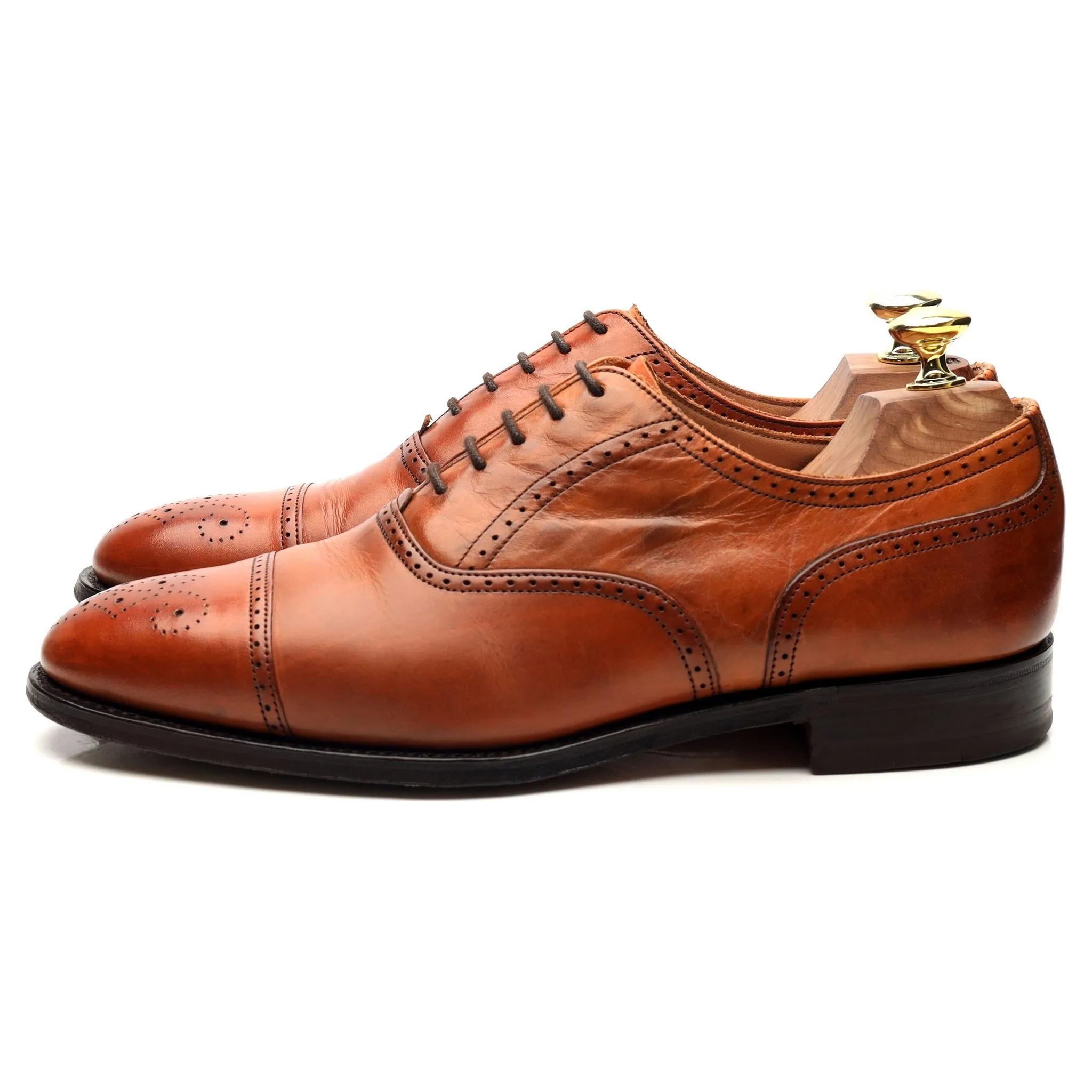 'Harris' Tan Brown Leather Oxford UK 7 F